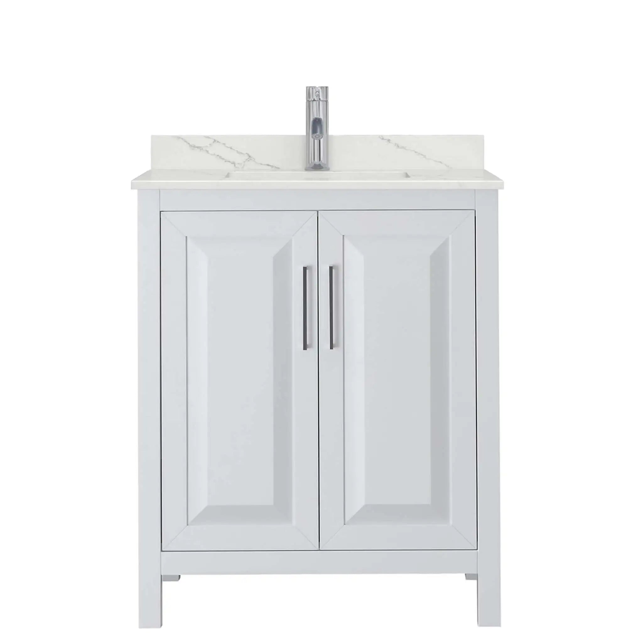 30" Daria Single Bathroom Vanity in White with Polished Chrome Trim by Wyndham
