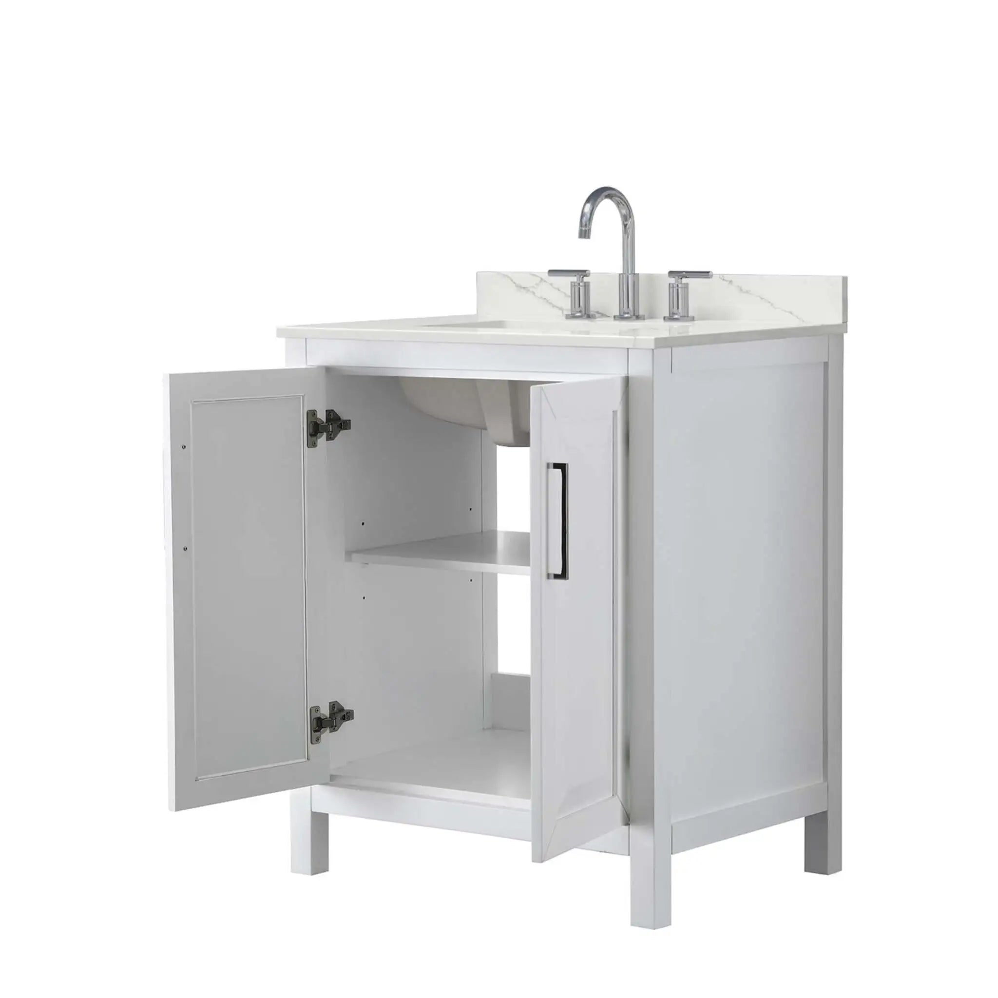 30" Daria Single Bathroom Vanity in White with Polished Chrome Trim by Wyndham