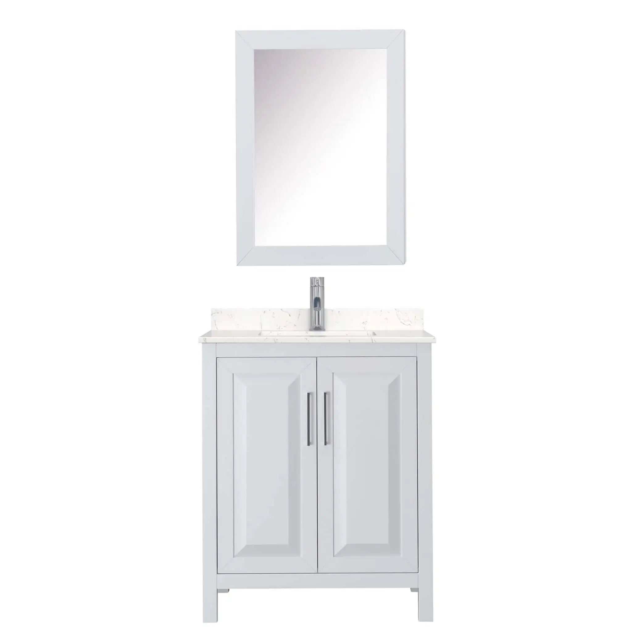 30" Daria Single Bathroom Vanity in White with Polished Chrome Trim & Medicine Cabinet by Wyndham