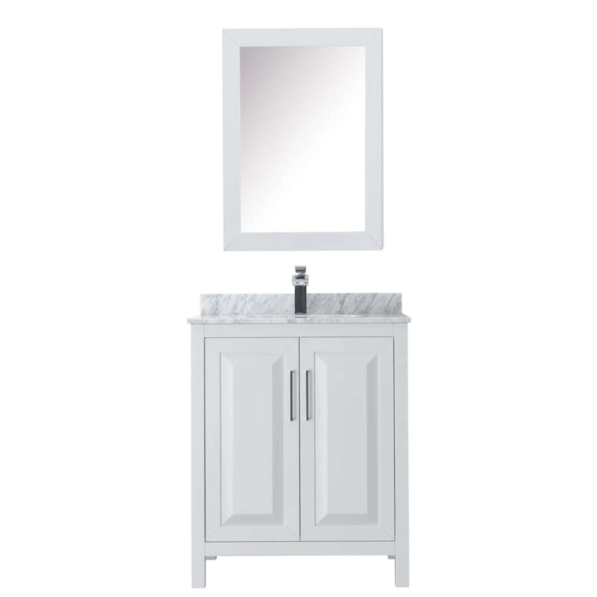 30" Daria Single Bathroom Vanity in White with Polished Chrome Trim & Medicine Cabinet by Wyndham