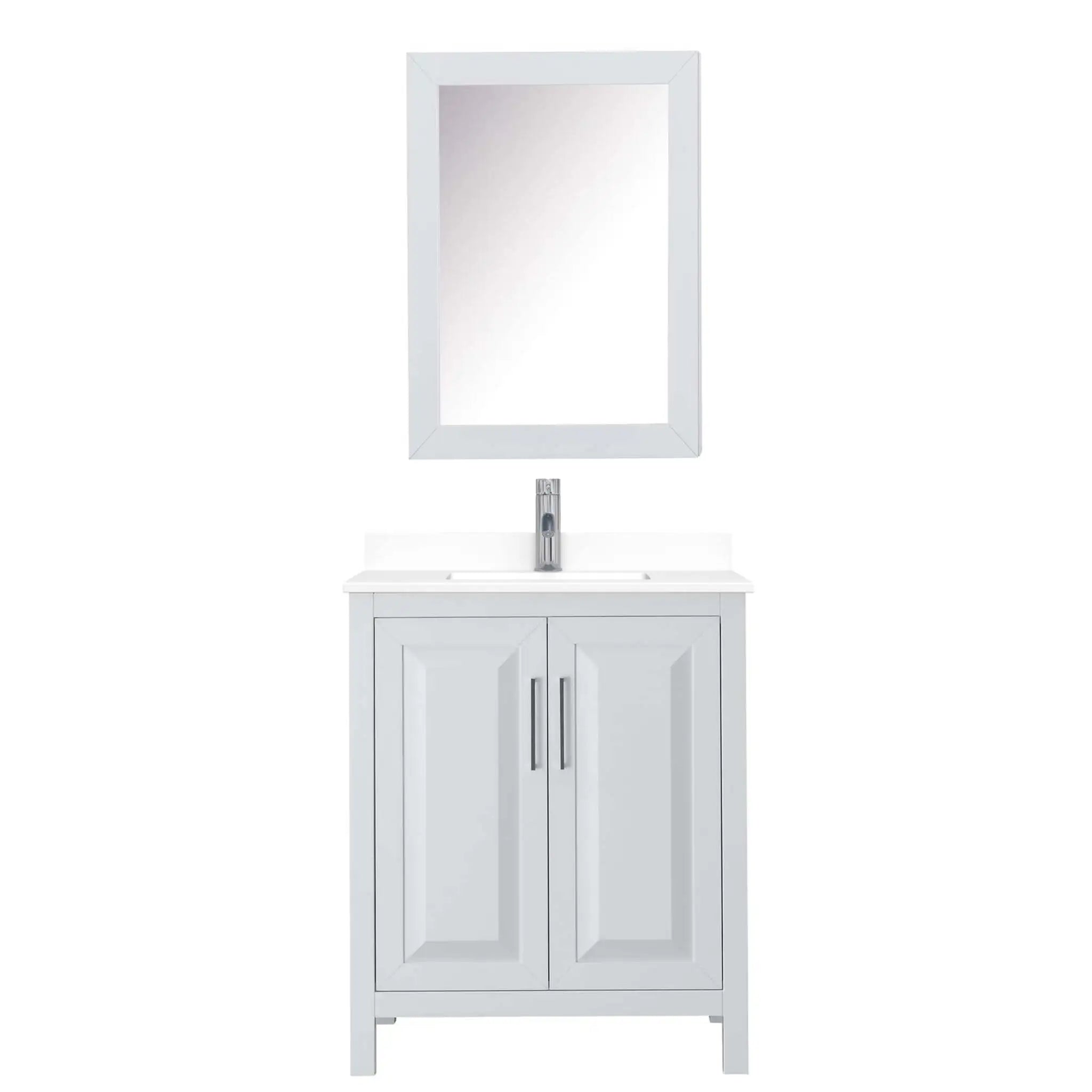 30" Daria Single Bathroom Vanity in White with Polished Chrome Trim & Medicine Cabinet by Wyndham
