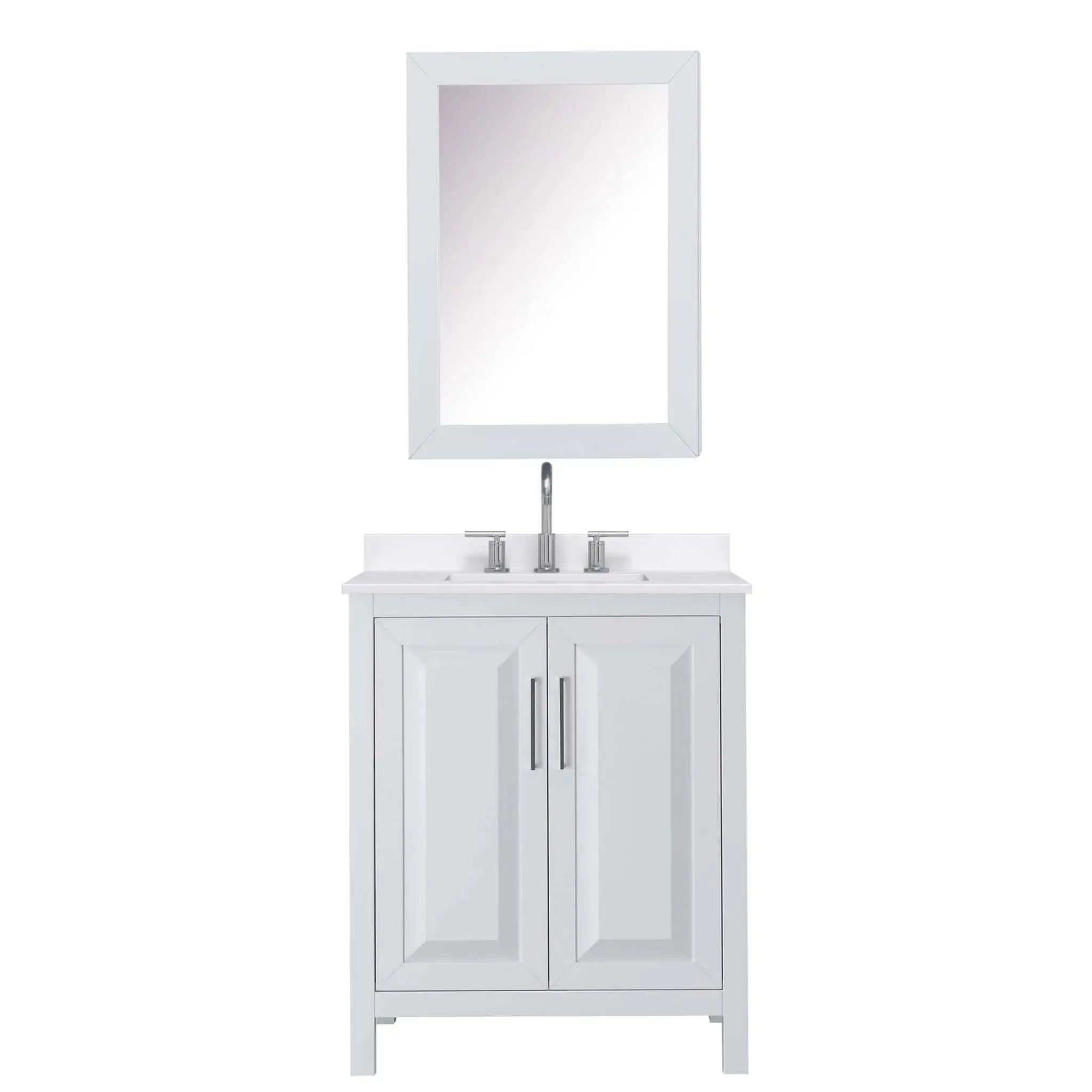 30" Daria Single Bathroom Vanity in White with Polished Chrome Trim & Medicine Cabinet by Wyndham