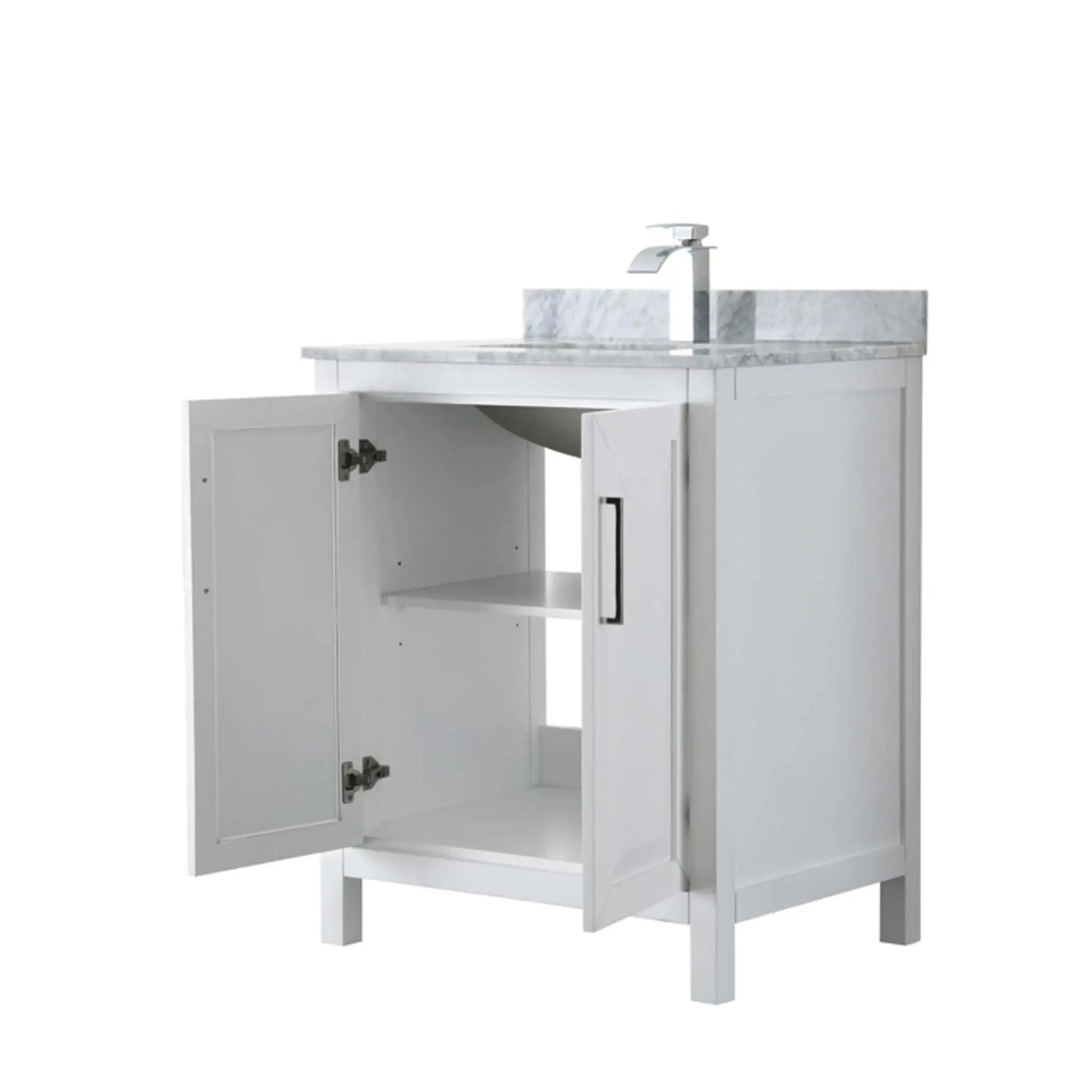 30" Daria Single Bathroom Vanity in White with Polished Chrome Trim by Wyndham