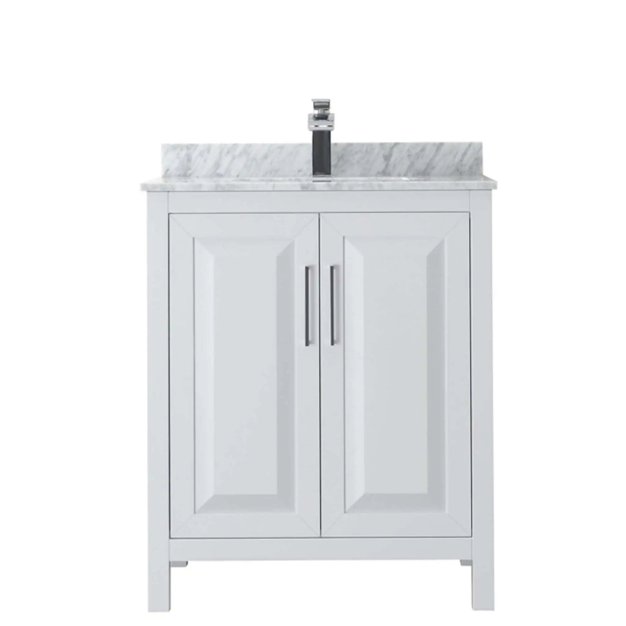 30" Daria Single Bathroom Vanity in White with Polished Chrome Trim by Wyndham