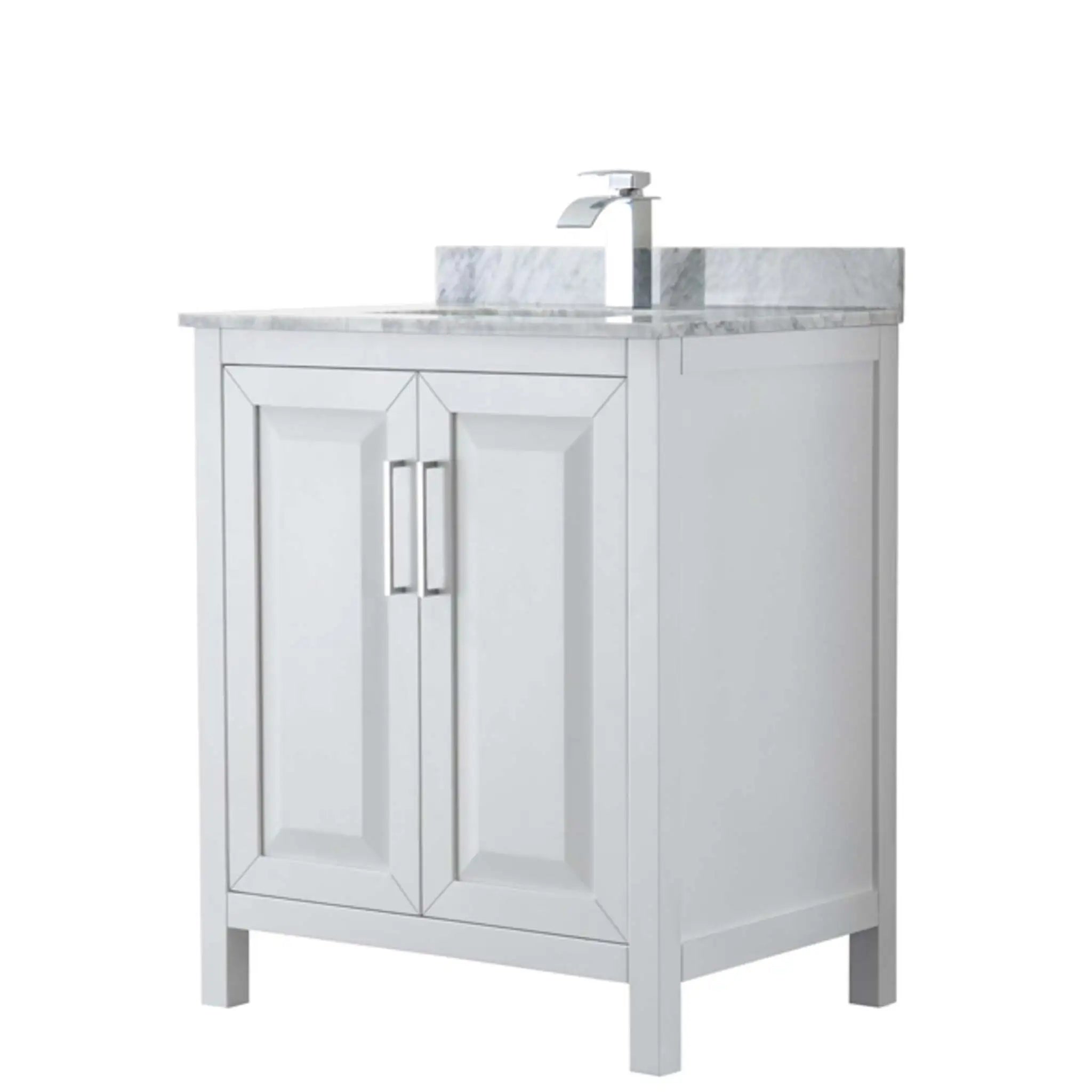30" Daria Single Bathroom Vanity in White with Polished Chrome Trim by Wyndham