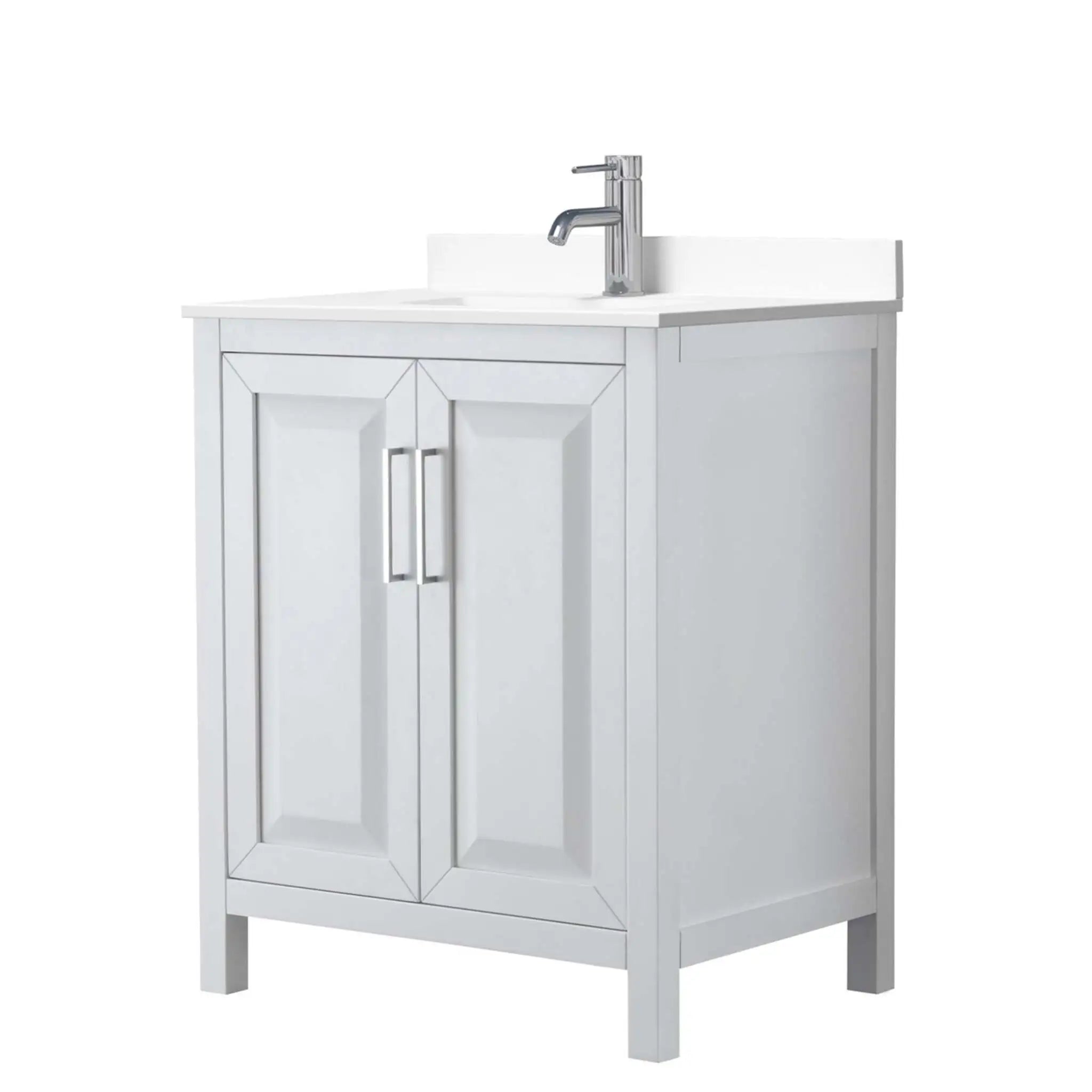 30" Daria Single Bathroom Vanity in White with Polished Chrome Trim by Wyndham