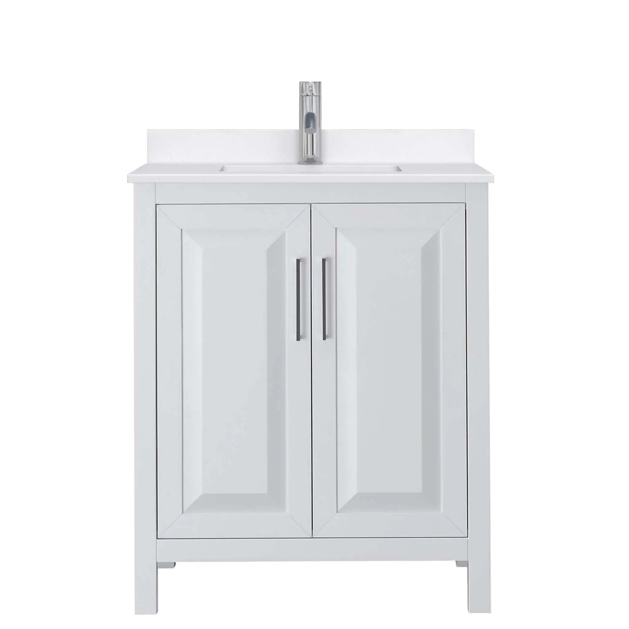 30" Daria Single Bathroom Vanity in White with Polished Chrome Trim by Wyndham