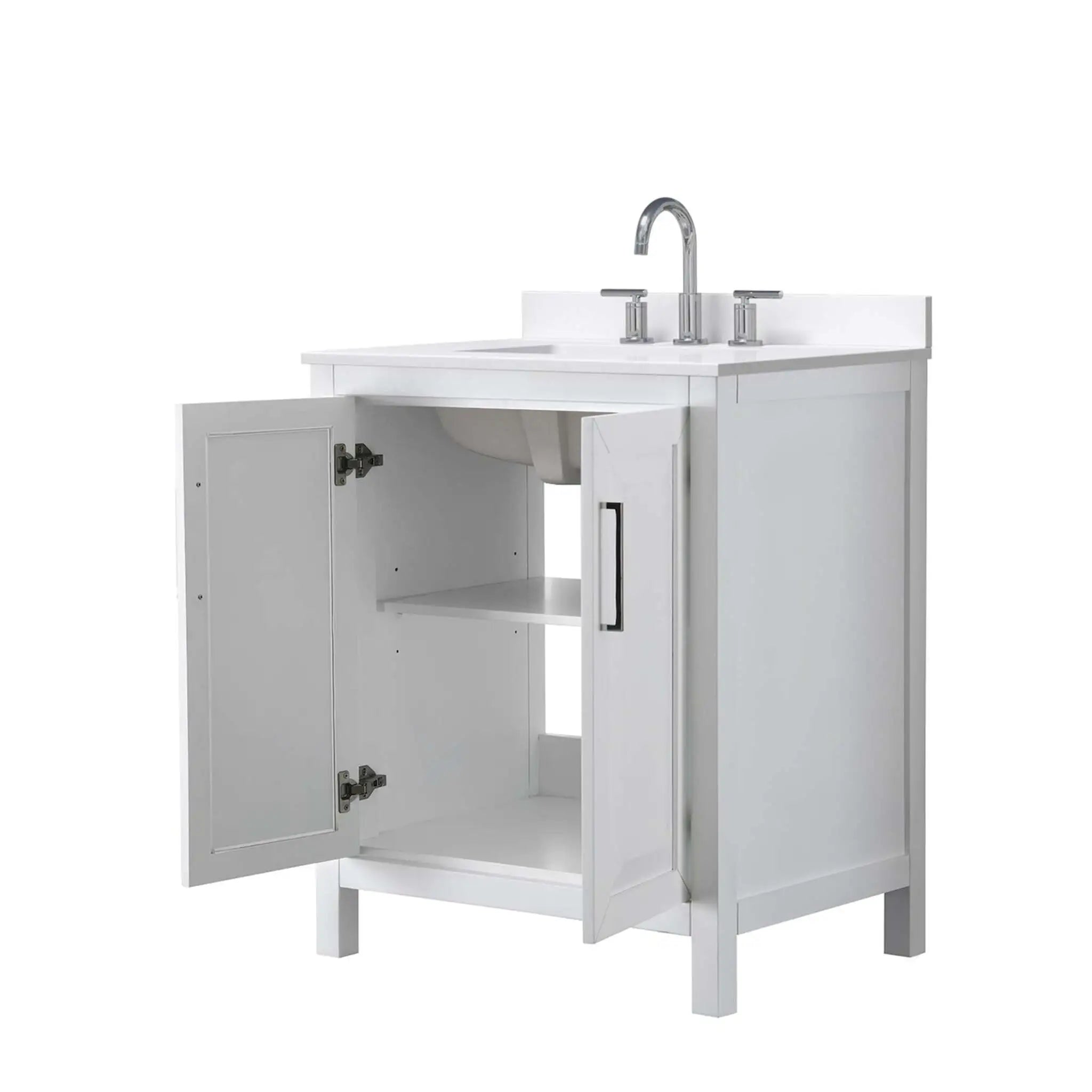 30" Daria Single Bathroom Vanity in White with Polished Chrome Trim by Wyndham