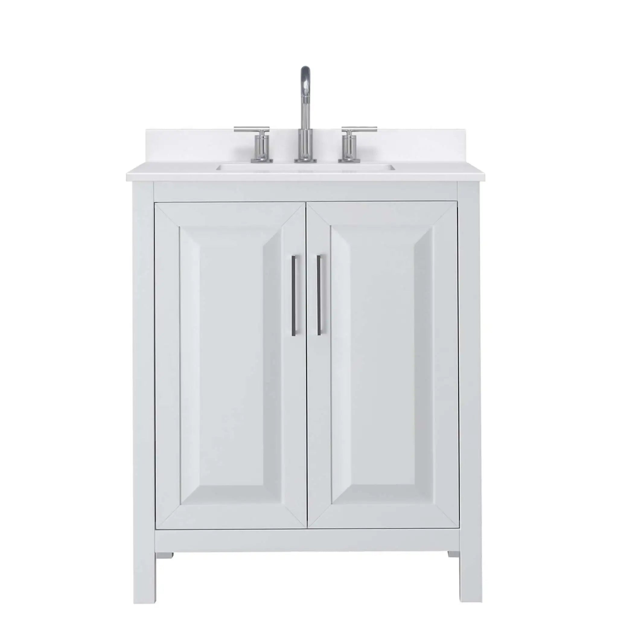 30" Daria Single Bathroom Vanity in White with Polished Chrome Trim by Wyndham