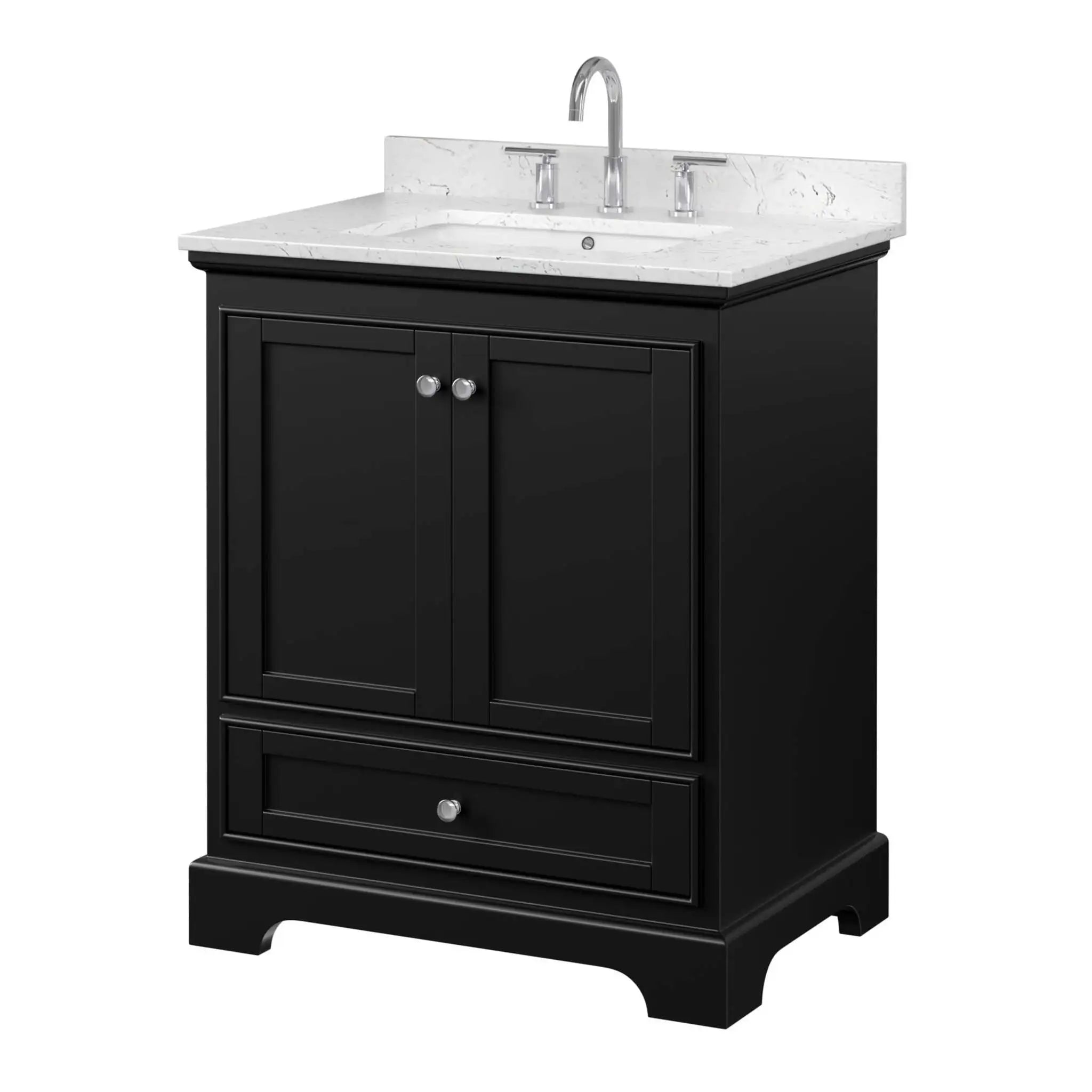30" Deborah Single Bathroom Vanity in Dark Espresso with Polished Chrome Trim by Wyndham