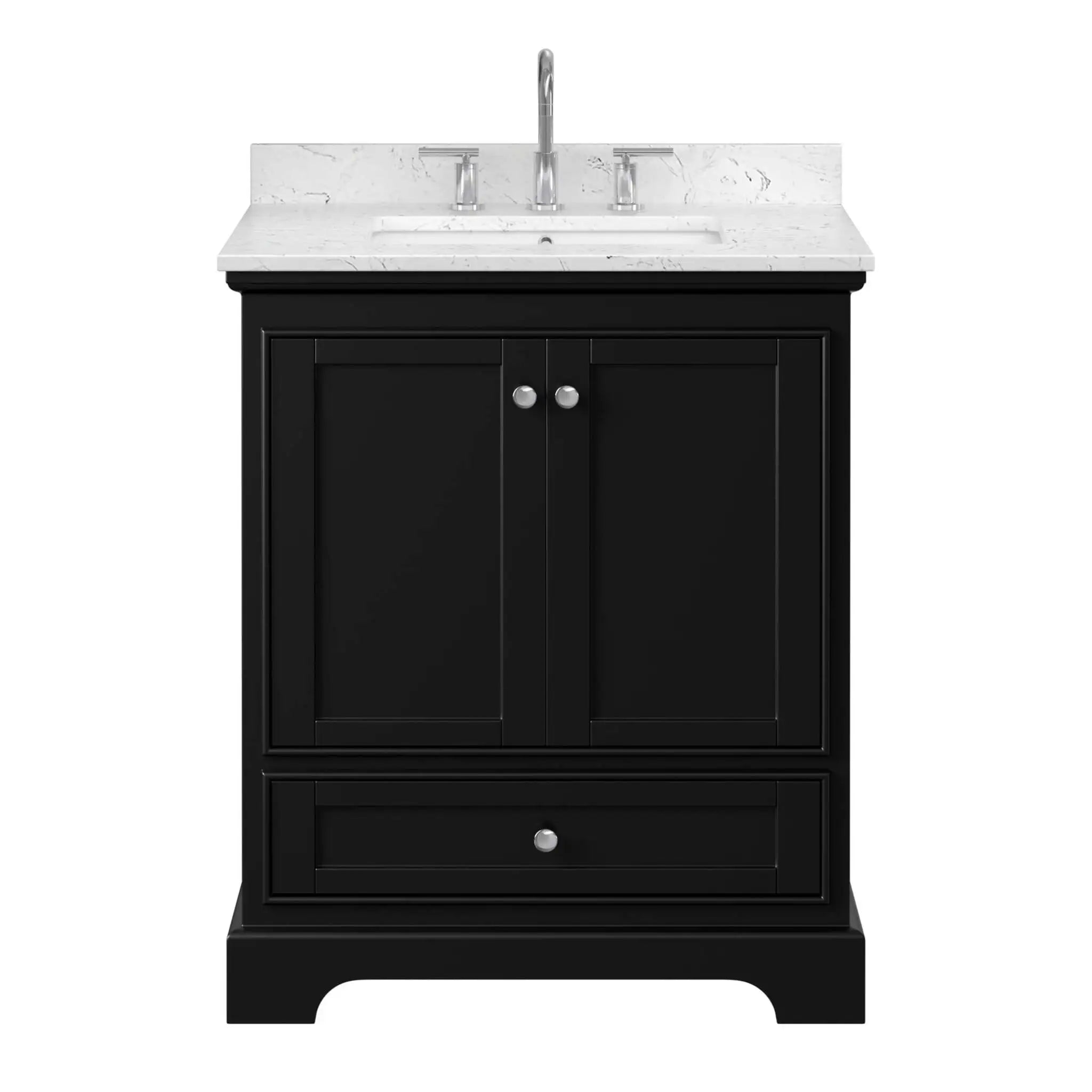 30" Deborah Single Bathroom Vanity in Dark Espresso with Polished Chrome Trim by Wyndham