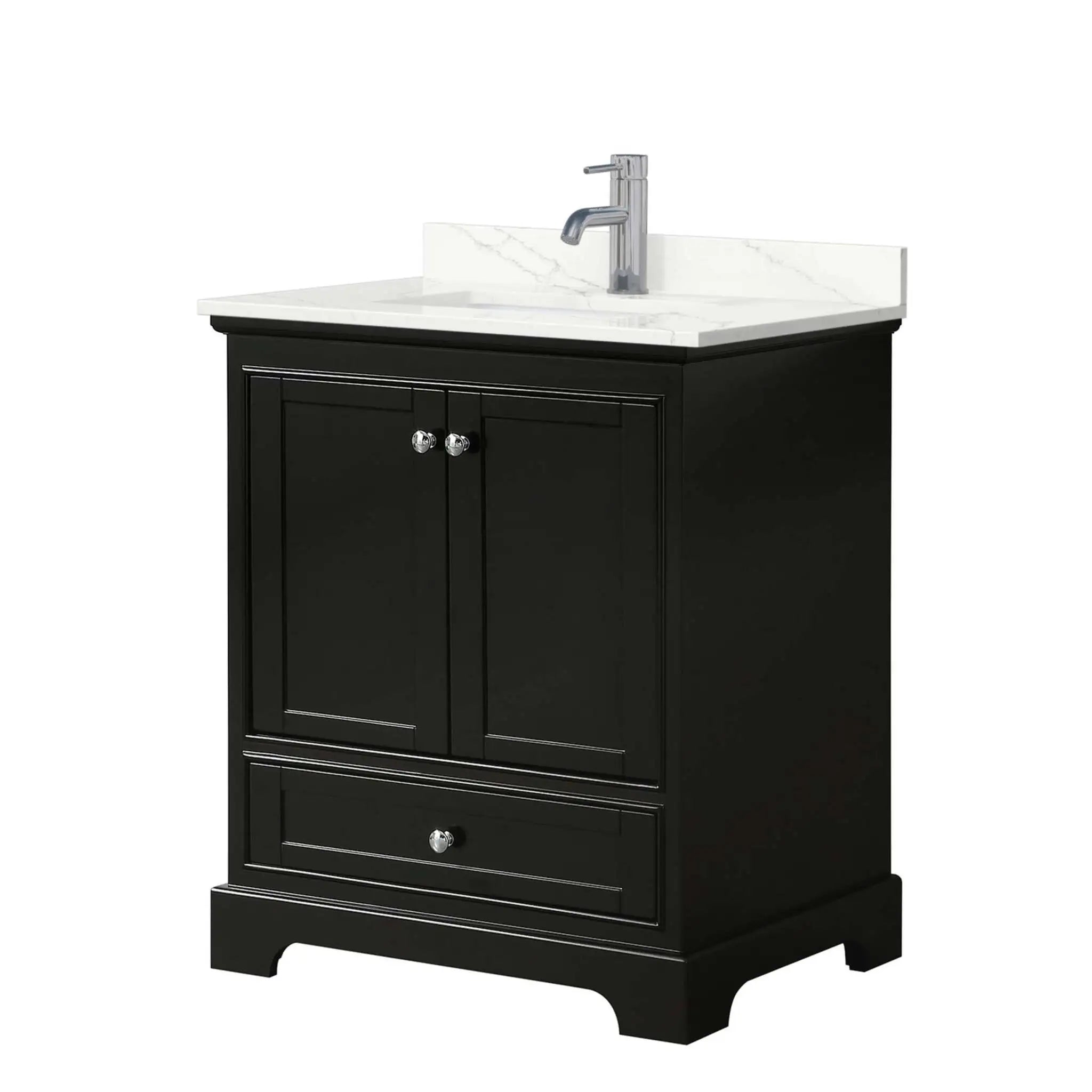 30" Deborah Single Bathroom Vanity in Dark Espresso with Polished Chrome Trim by Wyndham