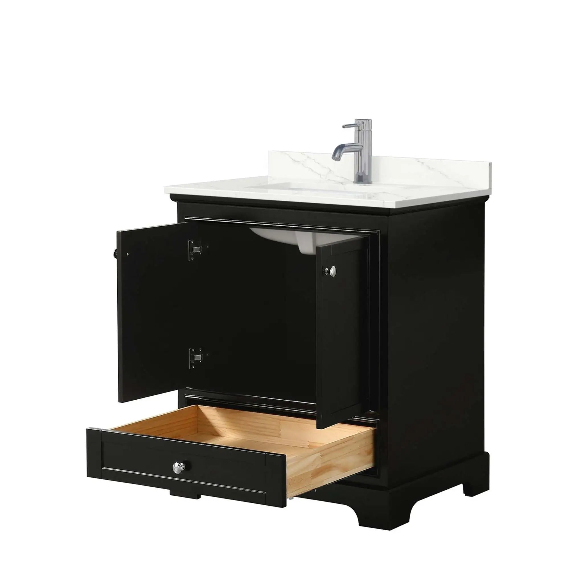 30" Deborah Single Bathroom Vanity in Dark Espresso with Polished Chrome Trim by Wyndham