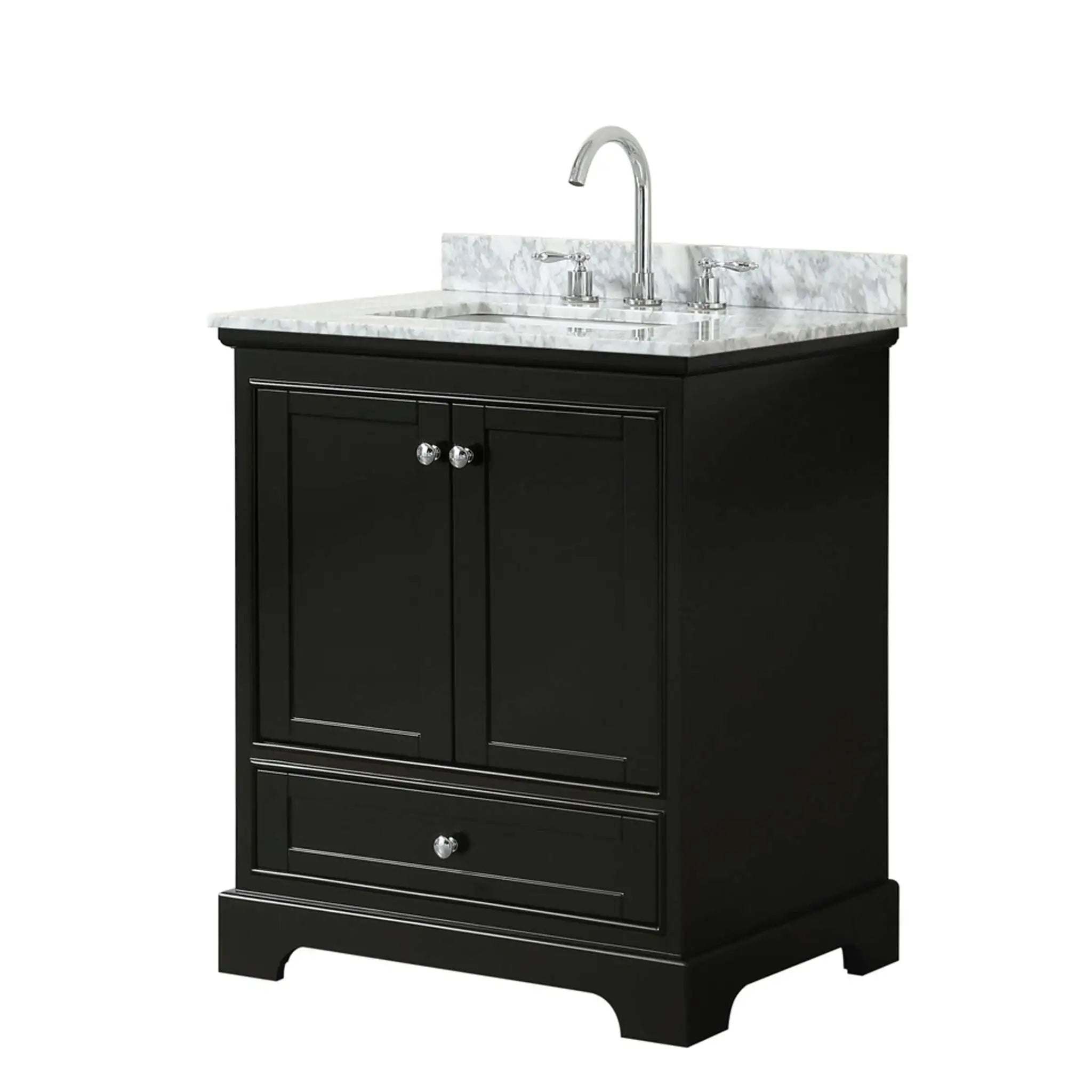 30" Deborah Single Bathroom Vanity in Dark Espresso with Polished Chrome Trim by Wyndham