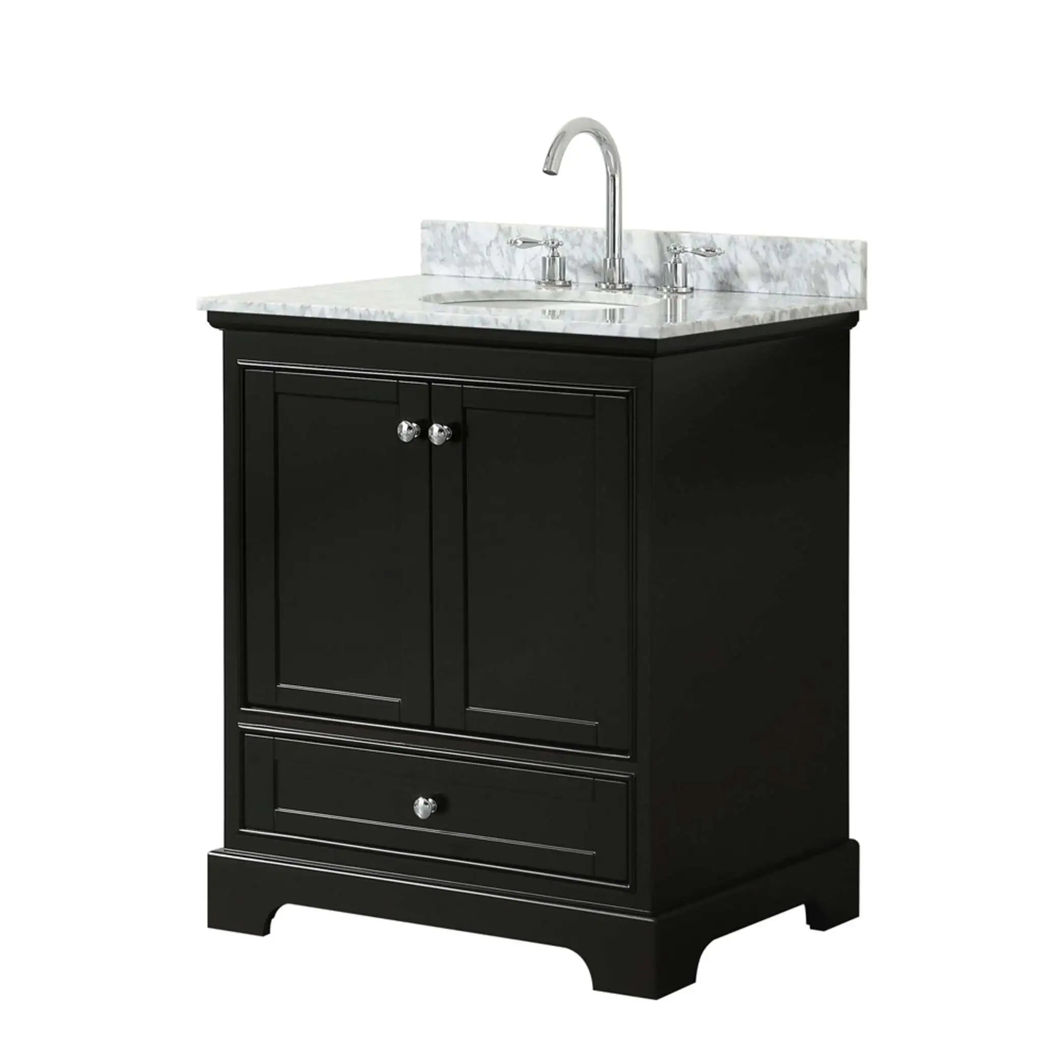30" Deborah Single Bathroom Vanity in Dark Espresso with Polished Chrome Trim by Wyndham
