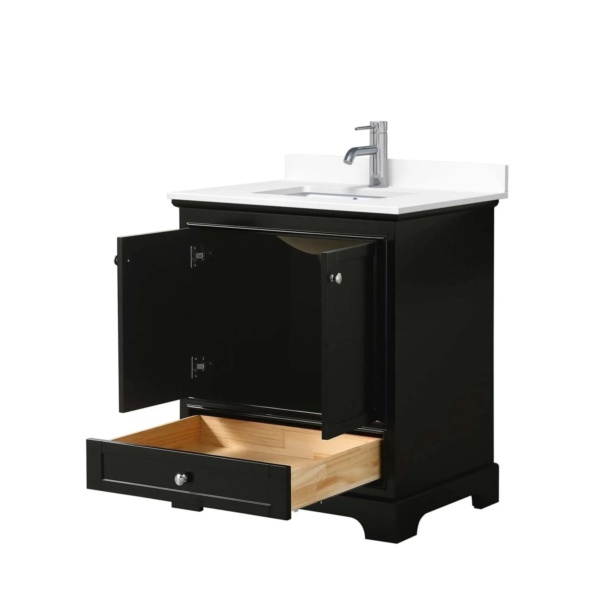 30" Deborah Single Bathroom Vanity in Dark Espresso with Polished Chrome Trim by Wyndham