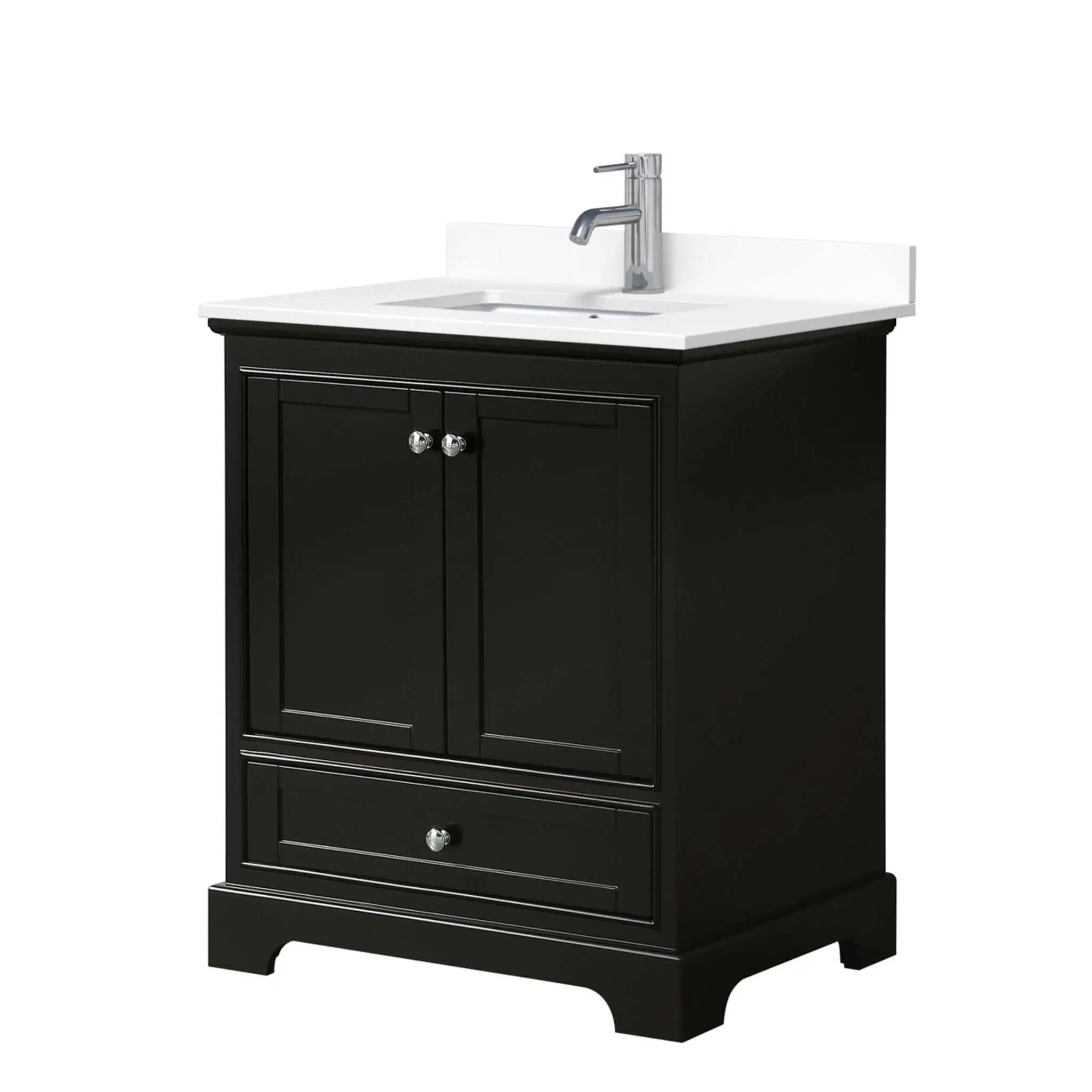 30" Deborah Single Bathroom Vanity in Dark Espresso with Polished Chrome Trim by Wyndham
