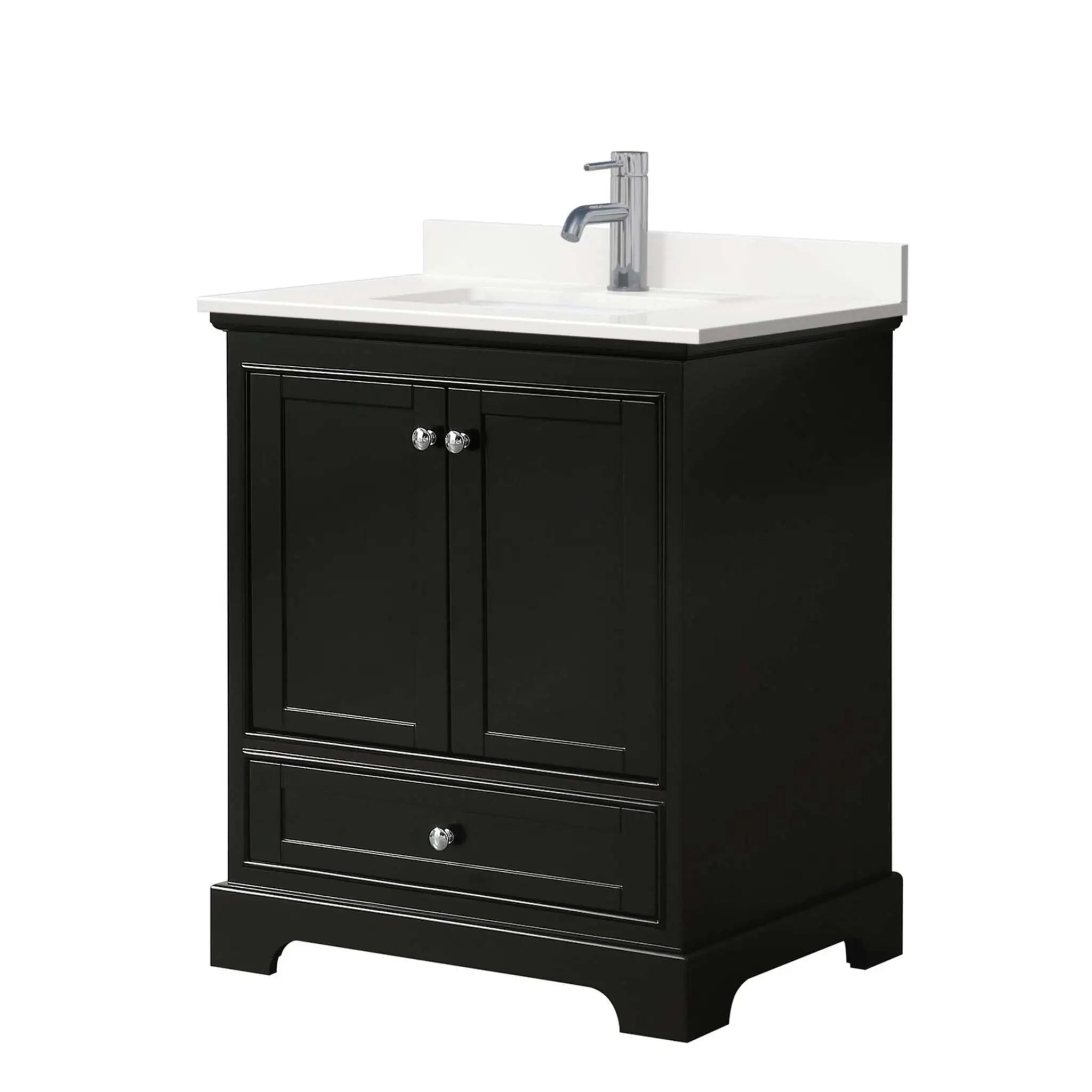 30" Deborah Single Bathroom Vanity in Dark Espresso with Polished Chrome Trim by Wyndham