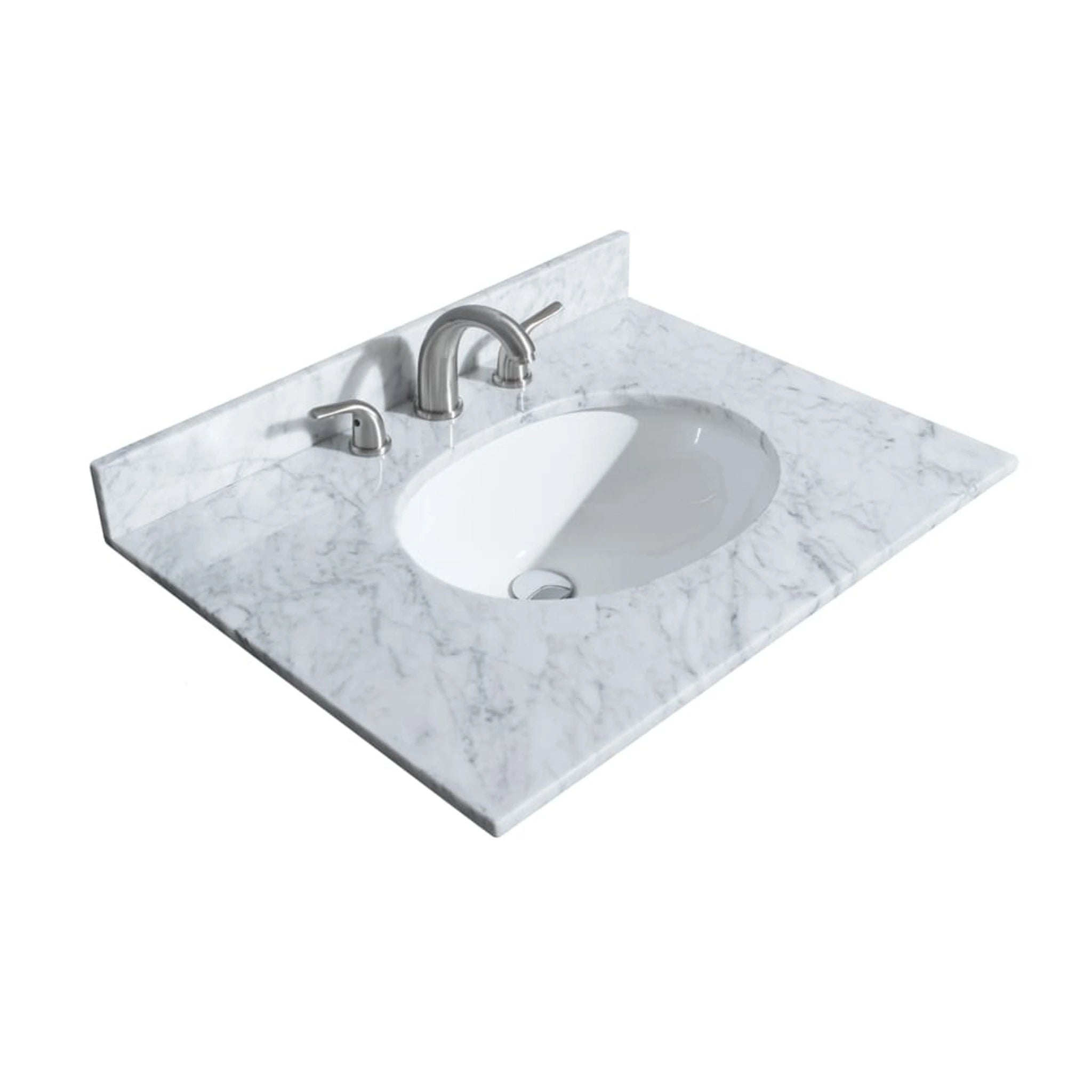 30" Deborah Single Bathroom Vanity in White with Brushed Gold Trim & Medicine Cabinet by Wyndham