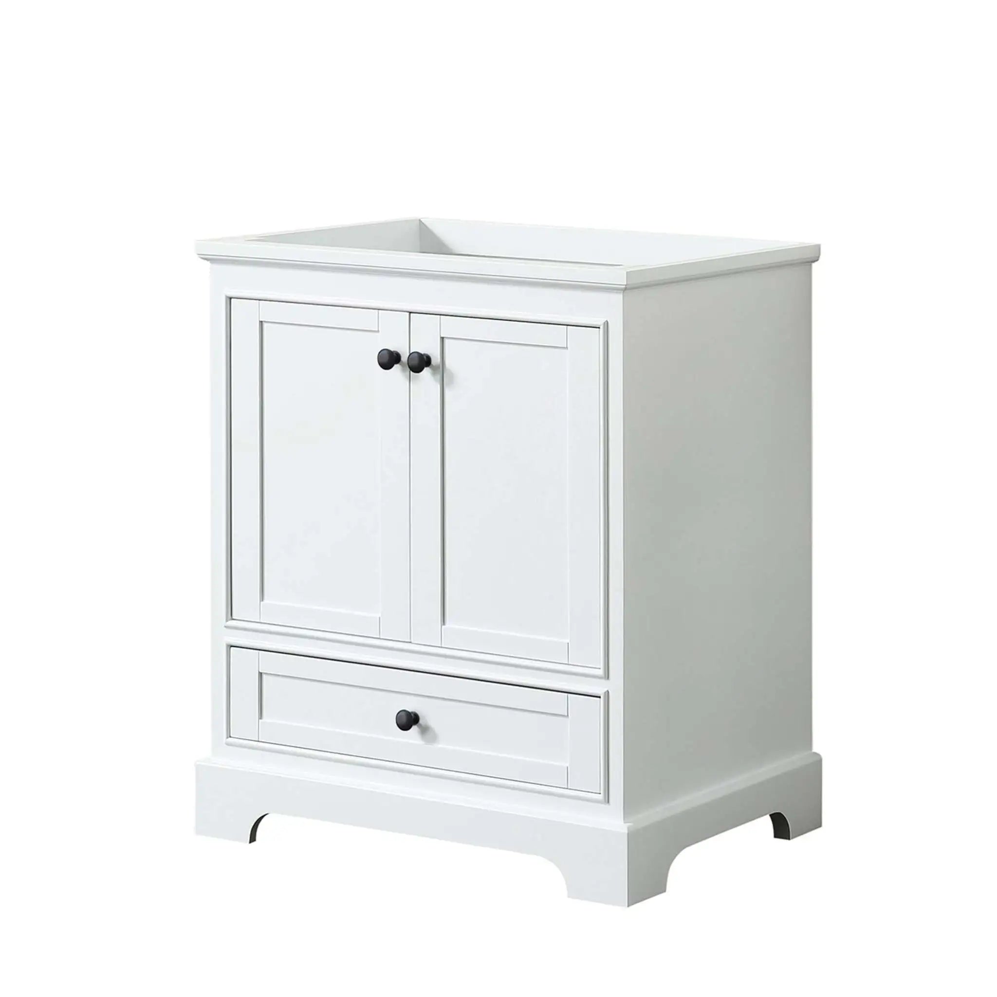 30" Deborah Single Bathroom Vanity in White with Matte Black Trim by Wyndham