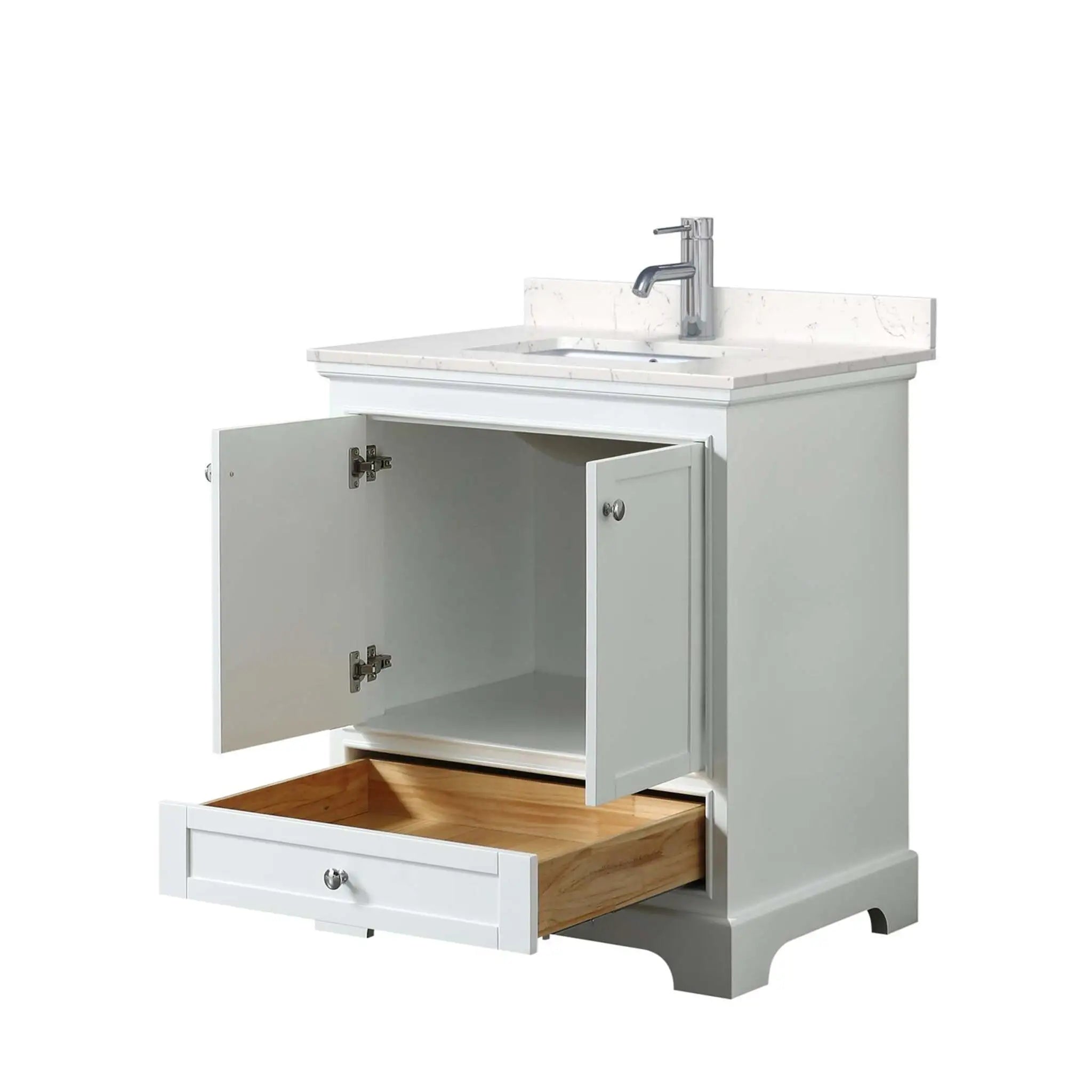 30" Deborah Single Bathroom Vanity in White with Polished Chrome Trim by Wyndham