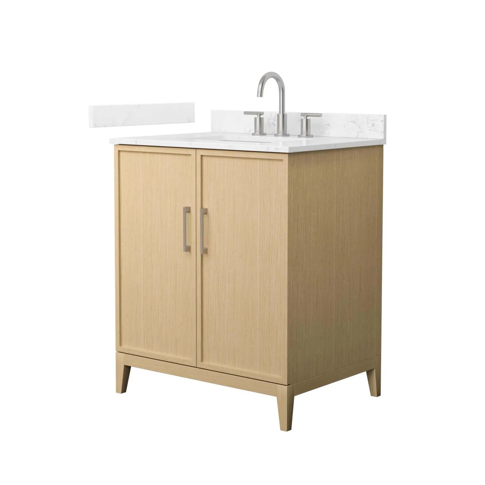 30" Elan Single Bathroom Vanity in White Oak with Brushed Nickel Trim by Wyndham
