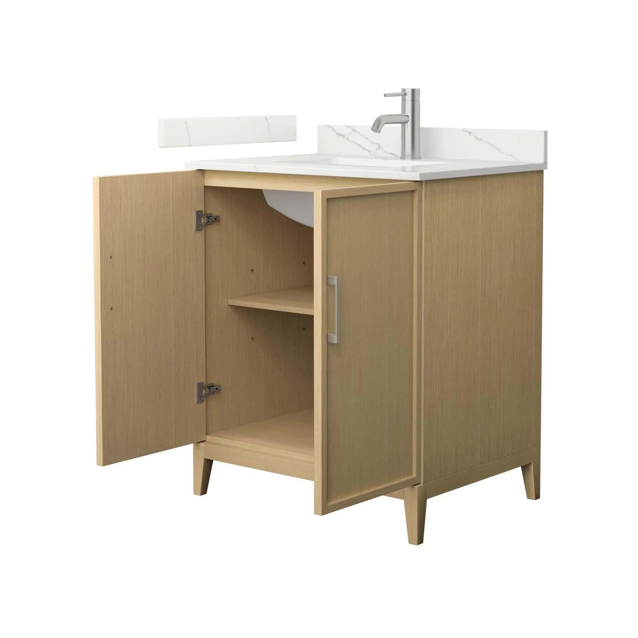 30" Elan Single Bathroom Vanity in White Oak with Brushed Nickel Trim by Wyndham