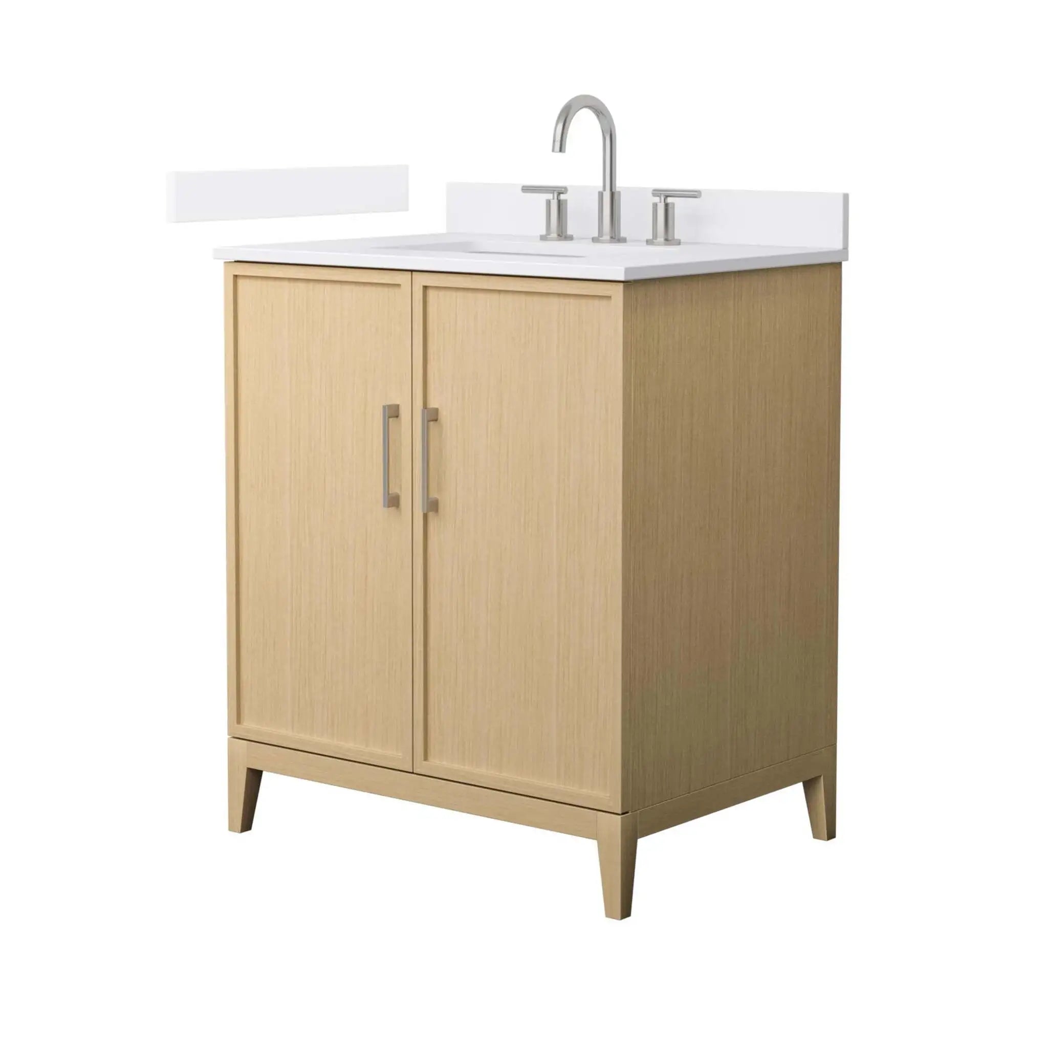 30" Elan Single Bathroom Vanity in White Oak with Brushed Nickel Trim by Wyndham