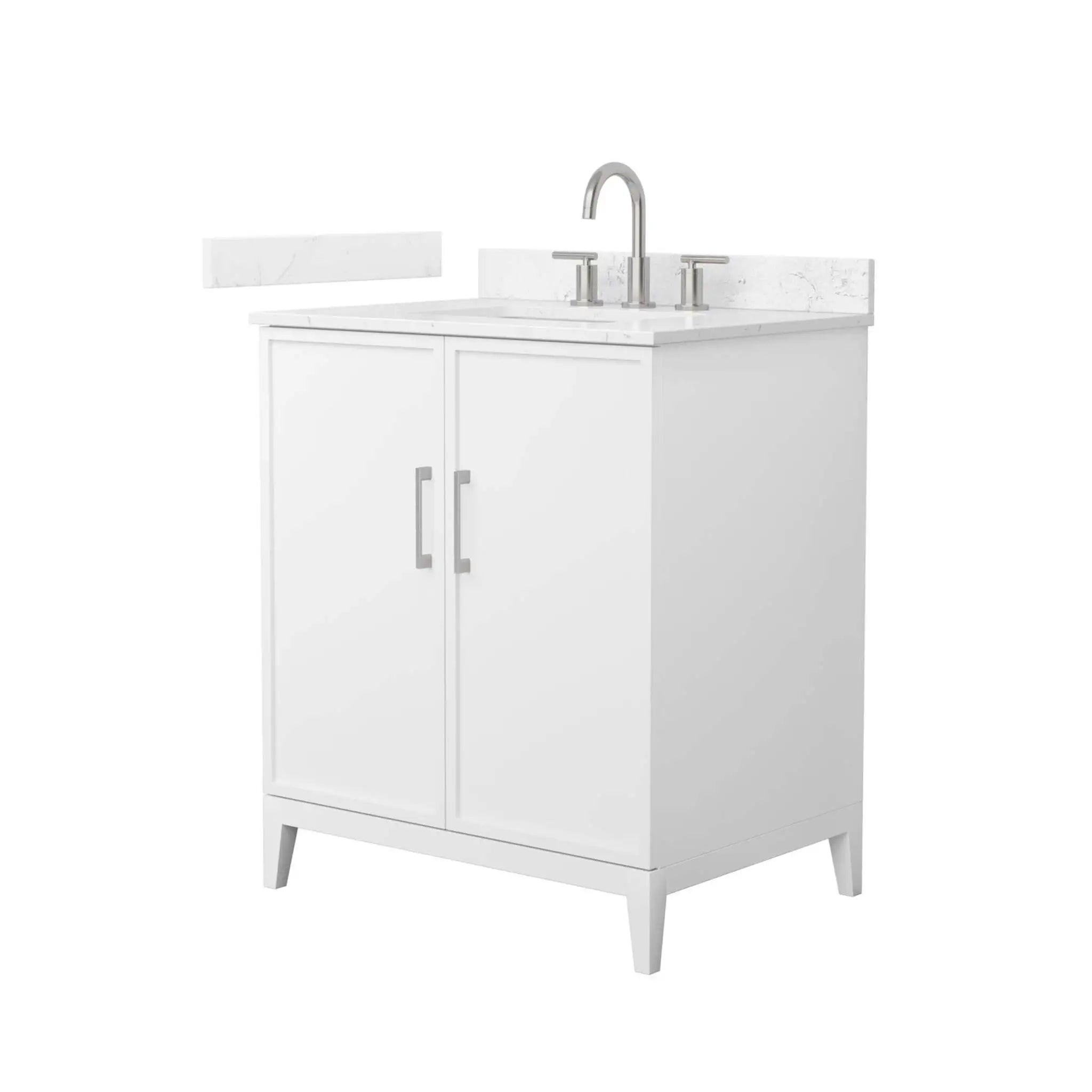 30" Elan Single Bathroom Vanity in White with Brushed Nickel Trim by Wyndham