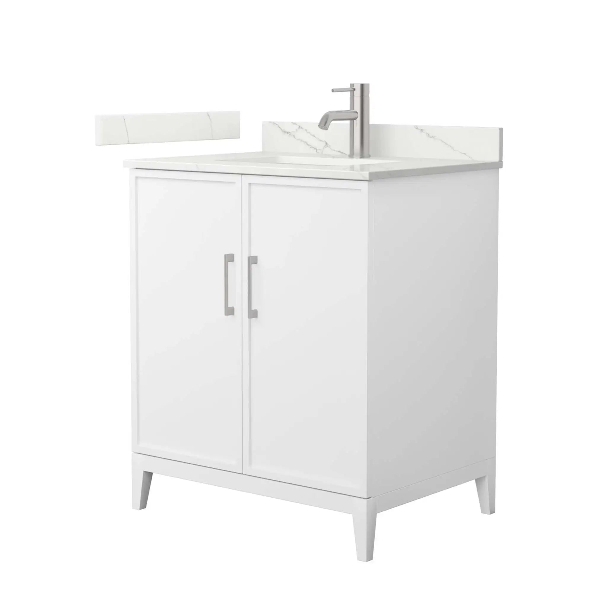 30" Elan Single Bathroom Vanity in White with Brushed Nickel Trim by Wyndham