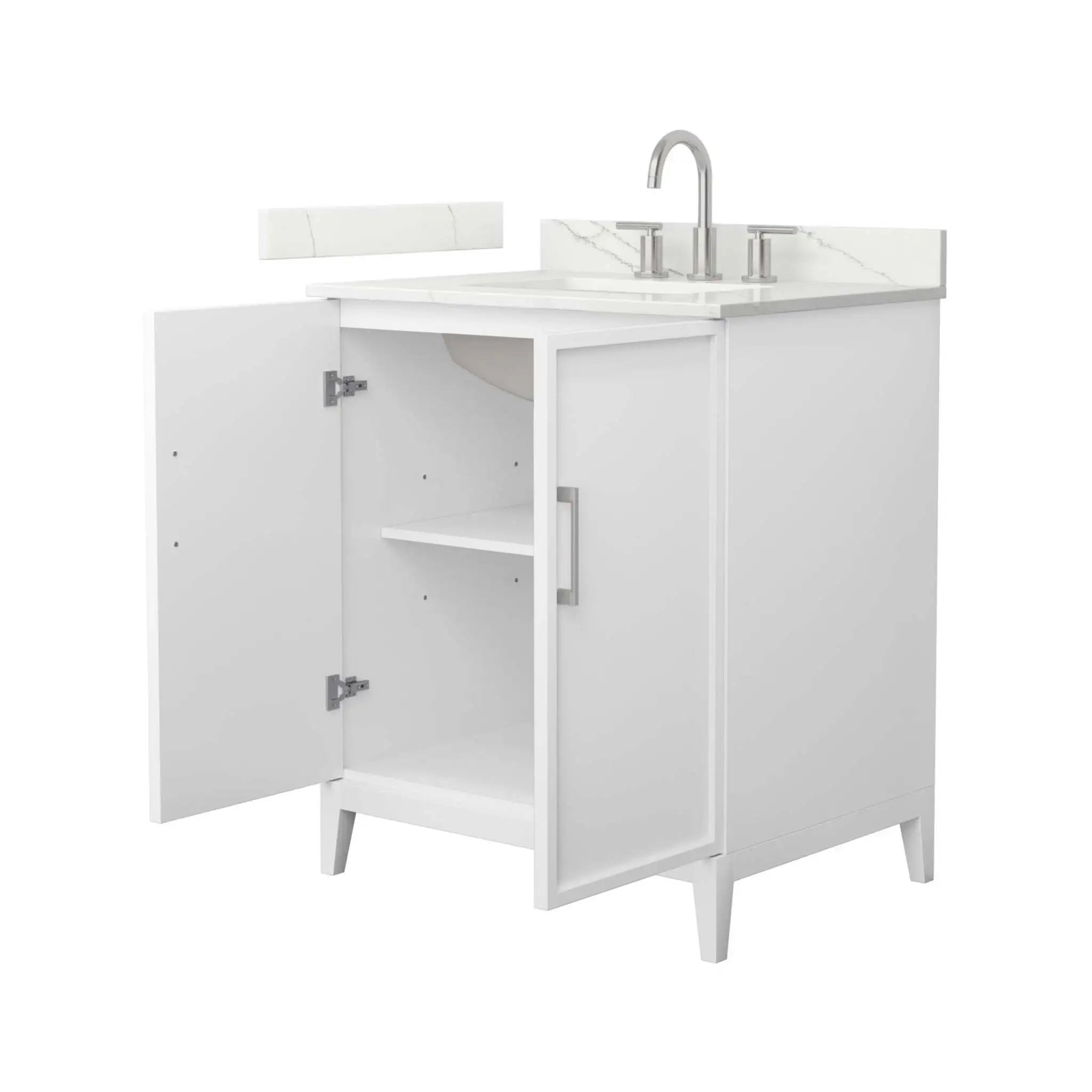 30" Elan Single Bathroom Vanity in White with Brushed Nickel Trim by Wyndham
