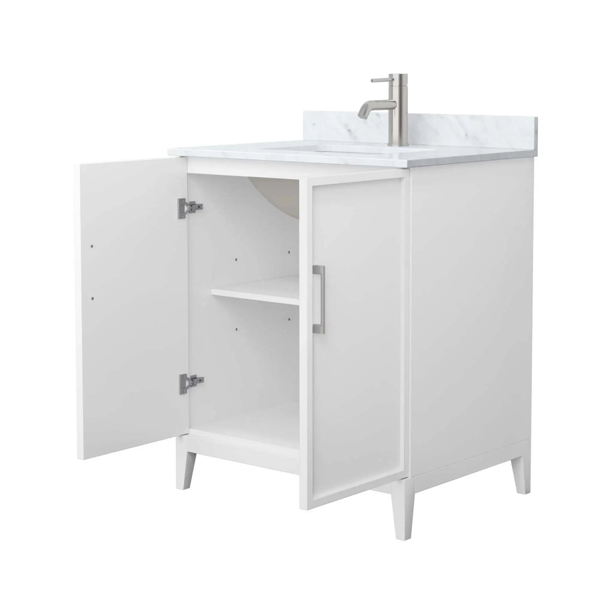 30" Elan Single Bathroom Vanity in White with Brushed Nickel Trim by Wyndham