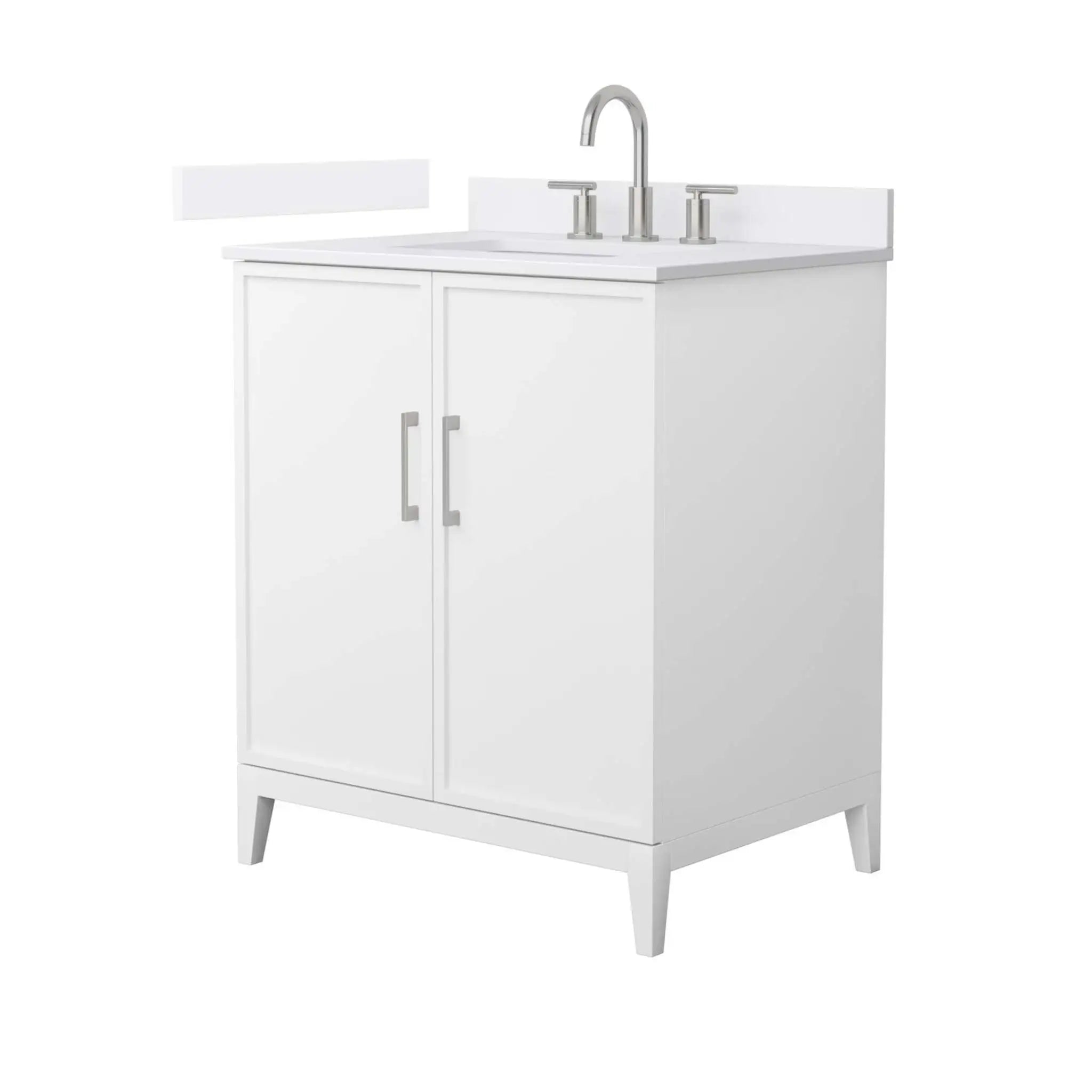 30" Elan Single Bathroom Vanity in White with Brushed Nickel Trim by Wyndham