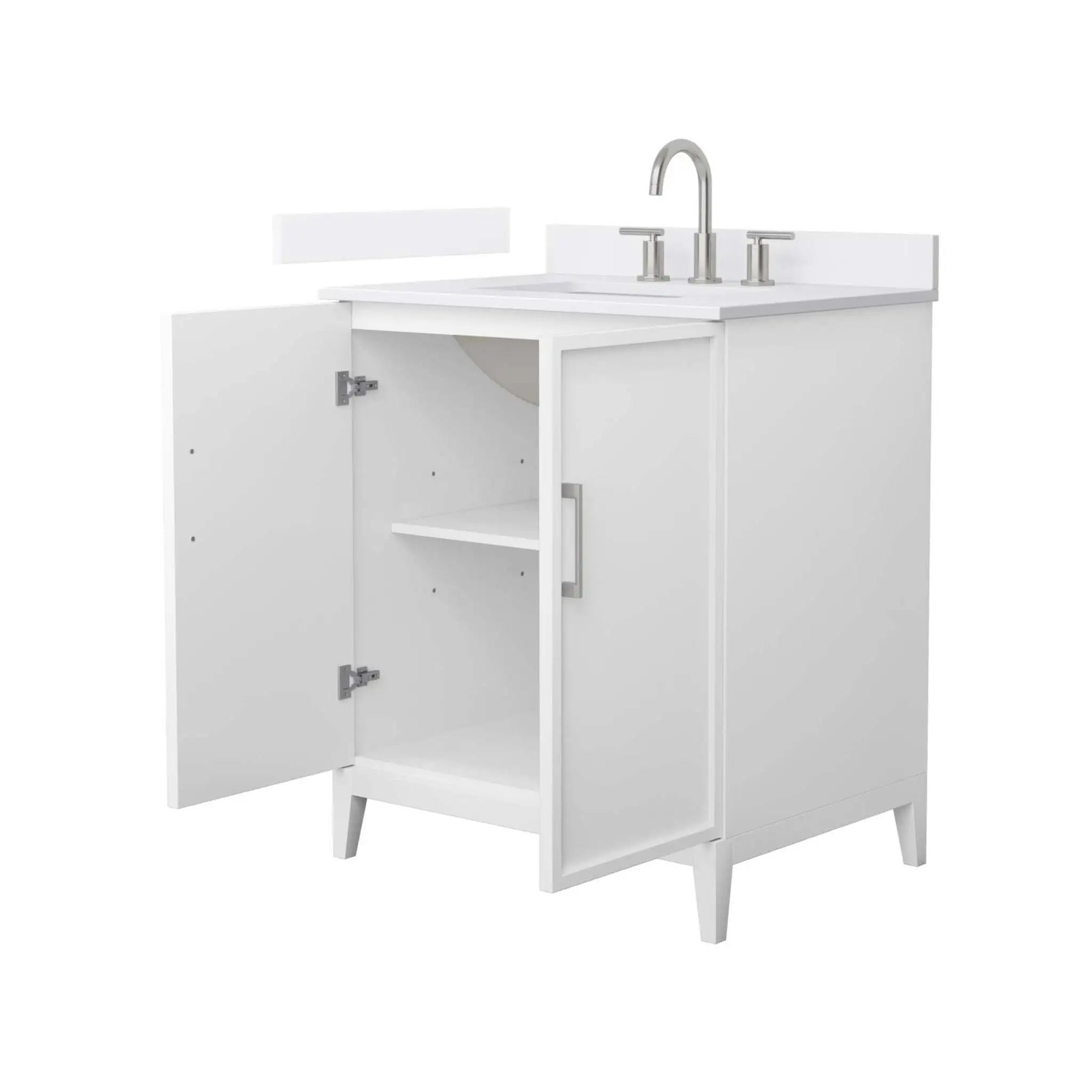 30" Elan Single Bathroom Vanity in White with Brushed Nickel Trim by Wyndham