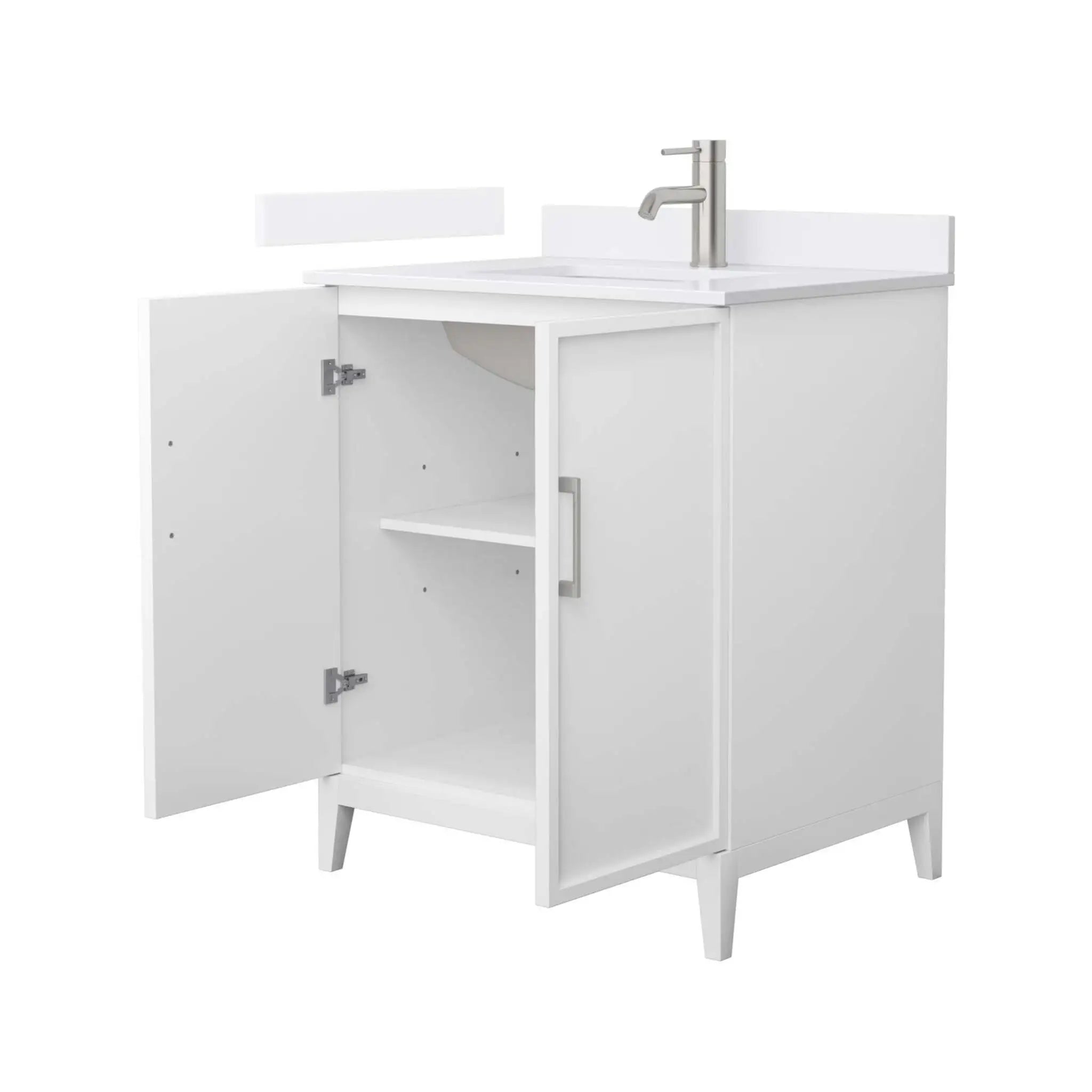 30" Elan Single Bathroom Vanity in White with Brushed Nickel Trim by Wyndham