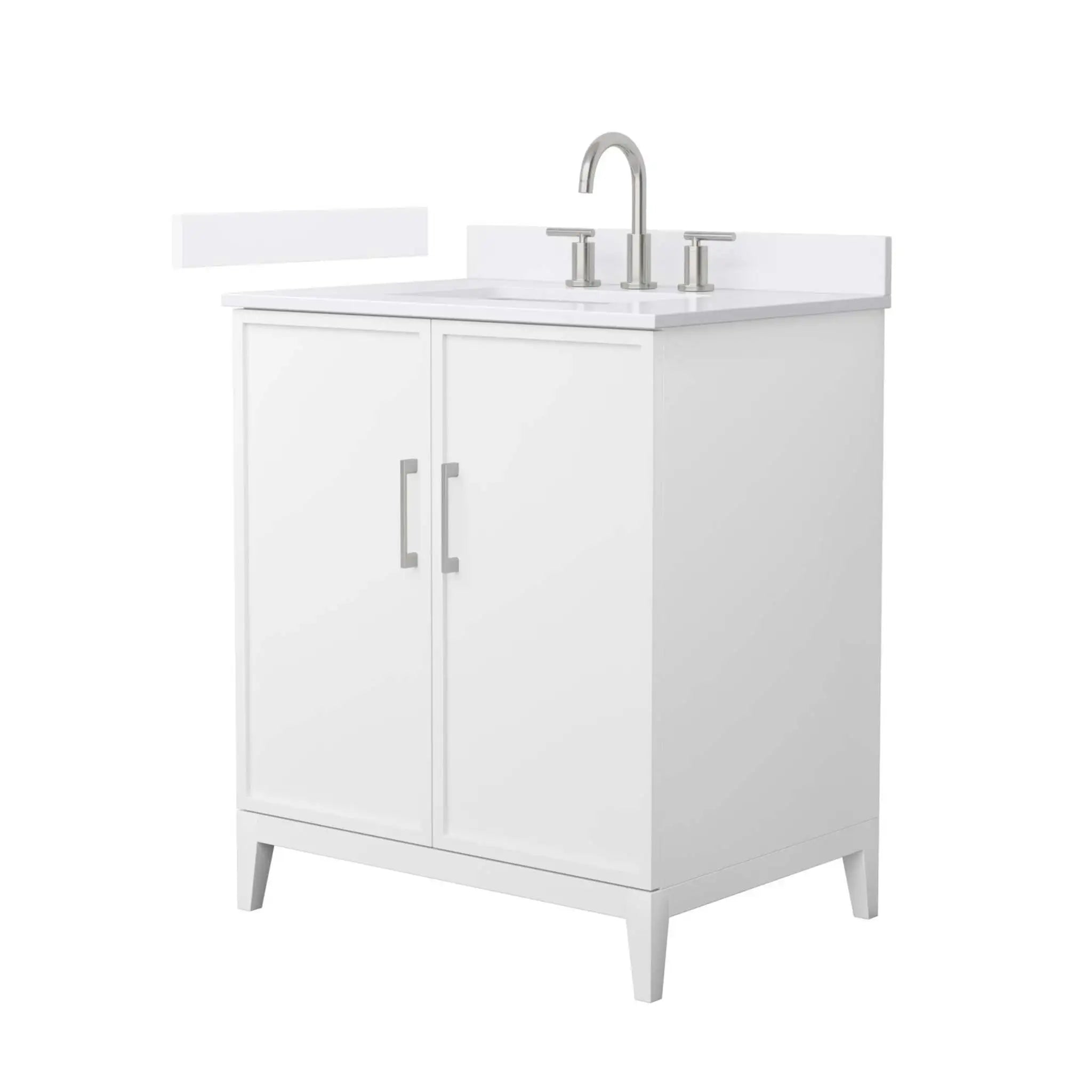 30" Elan Single Bathroom Vanity in White with Brushed Nickel Trim by Wyndham
