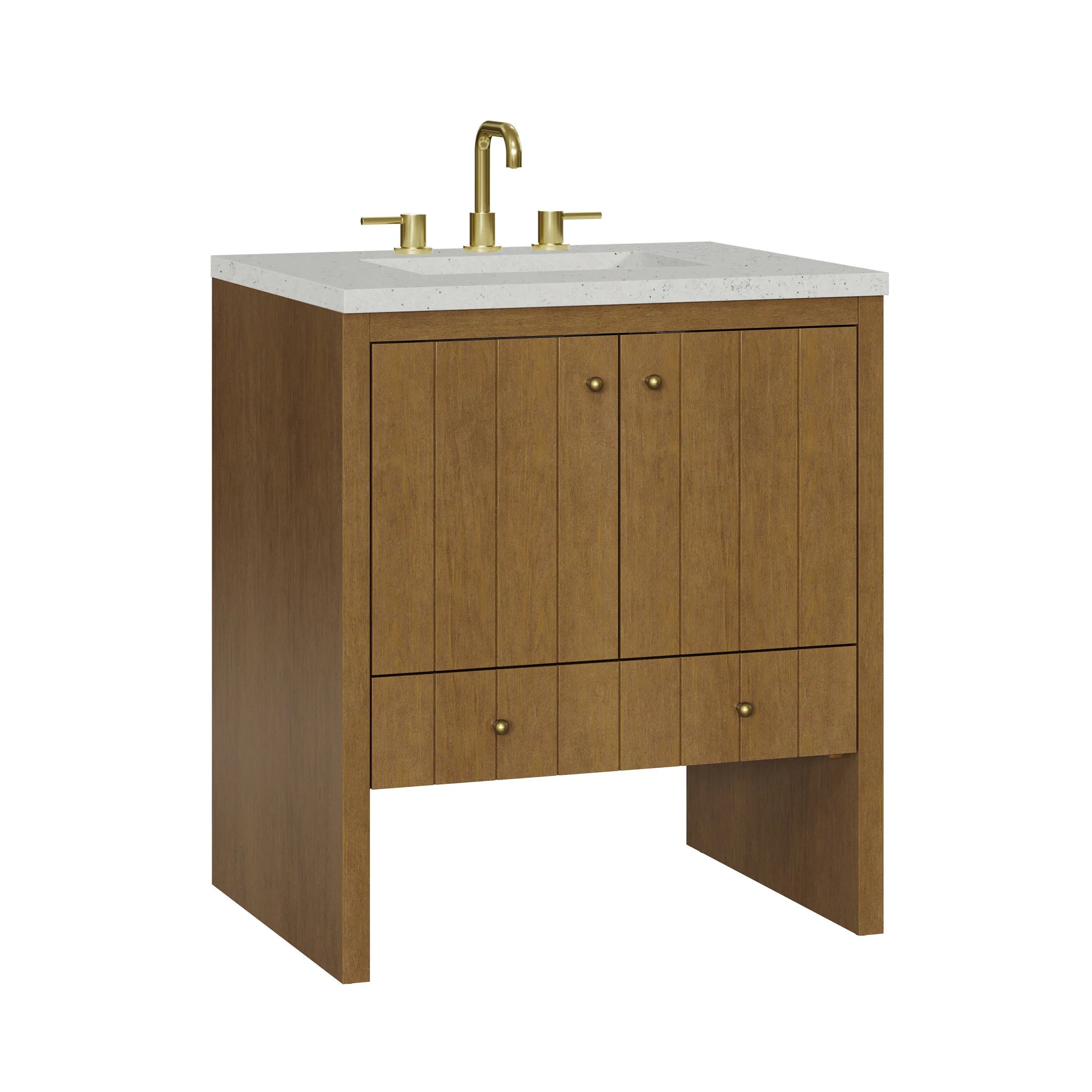 30" Hudson Single Vanity in Honey Oak by James Martin Vanities-Lime Delight Silestone 10