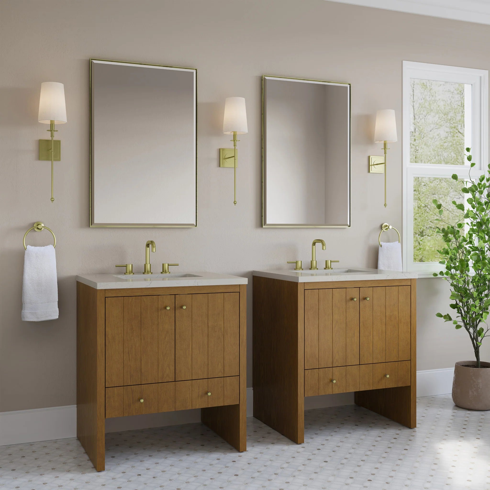 30" Hudson Single Vanity in Honey Oak by James Martin Vanities-Siberian Silestone 2