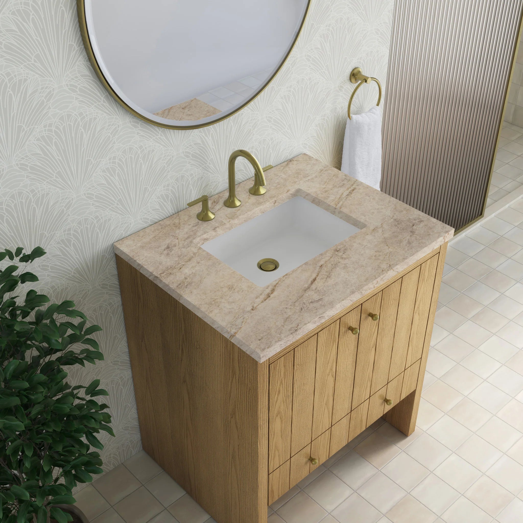 30" Hudson Single Vanity in Light Natural Oak by James Martin Vanities-Tajnar Eclos 6