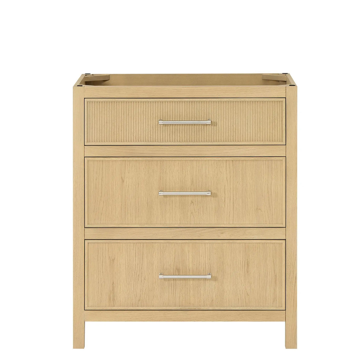 30" Isola Single Bathroom Vanity Scandinavian Oak Brushed Nickel Trim by wyndham View 17