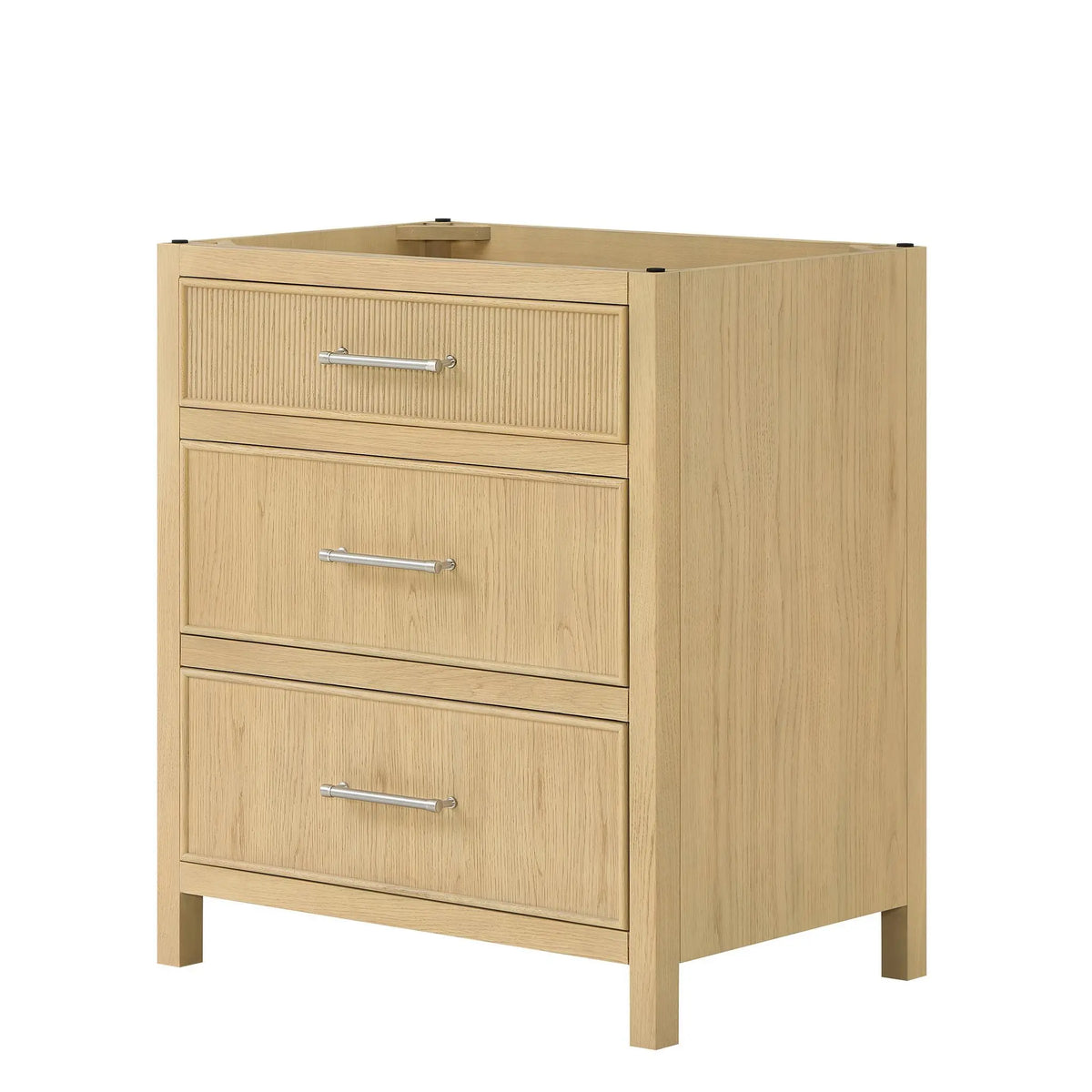 30" Isola Single Bathroom Vanity Scandinavian Oak Brushed Nickel Trim by wyndham View 20