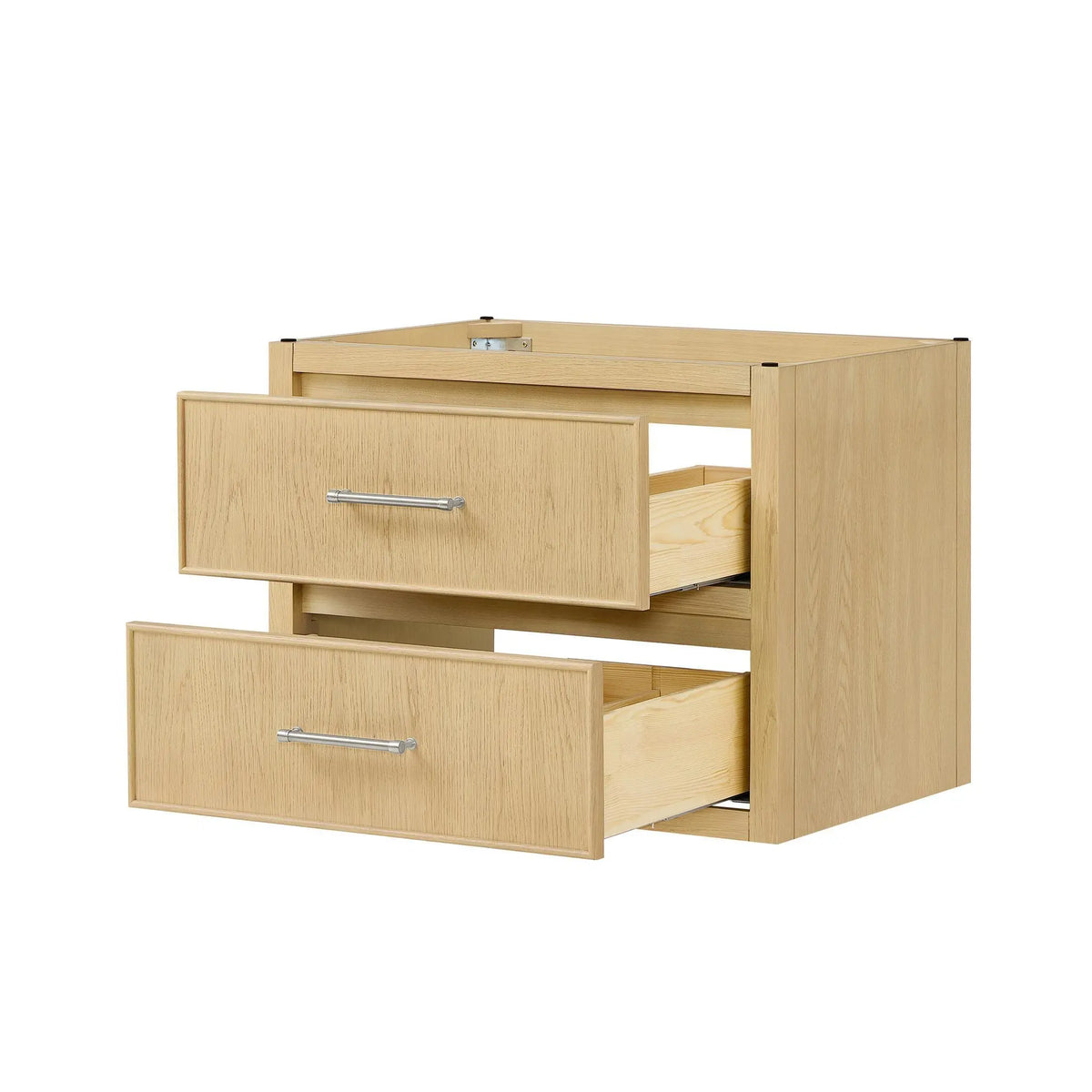 30" Isola Single Wall Mounted Bathroom Vanity Scandinavian Oak Brushed Nickel Trim by wyndham View 18