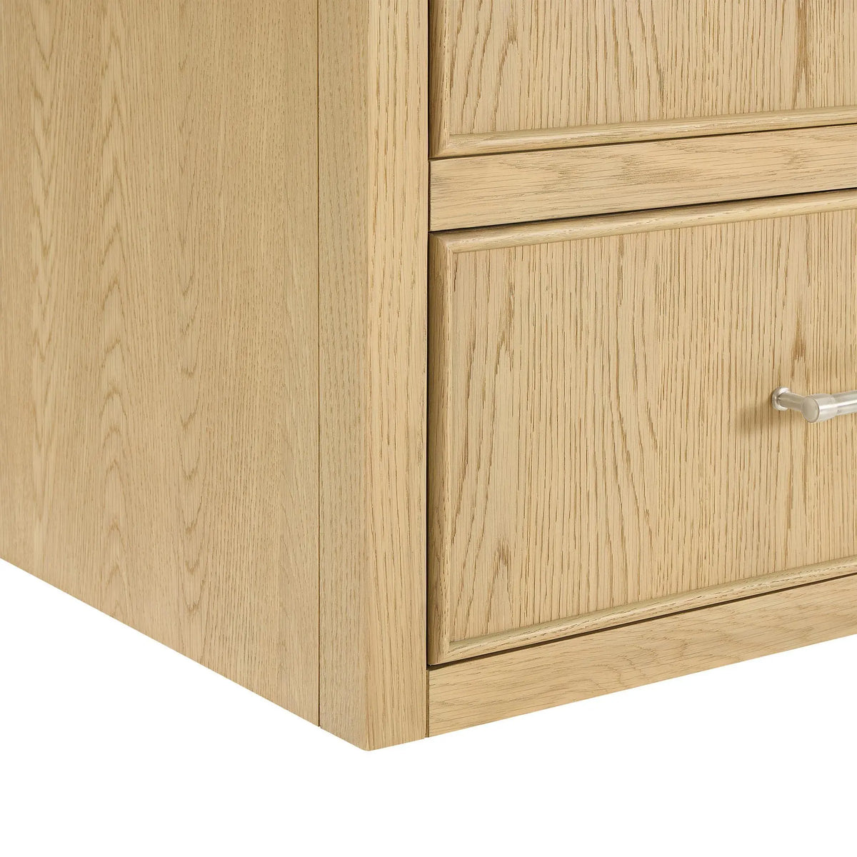 72" Isola Double Wall Mounted Bathroom Vanity Scandinavian Oak Brushed Nickel Trim by wyndham View 19