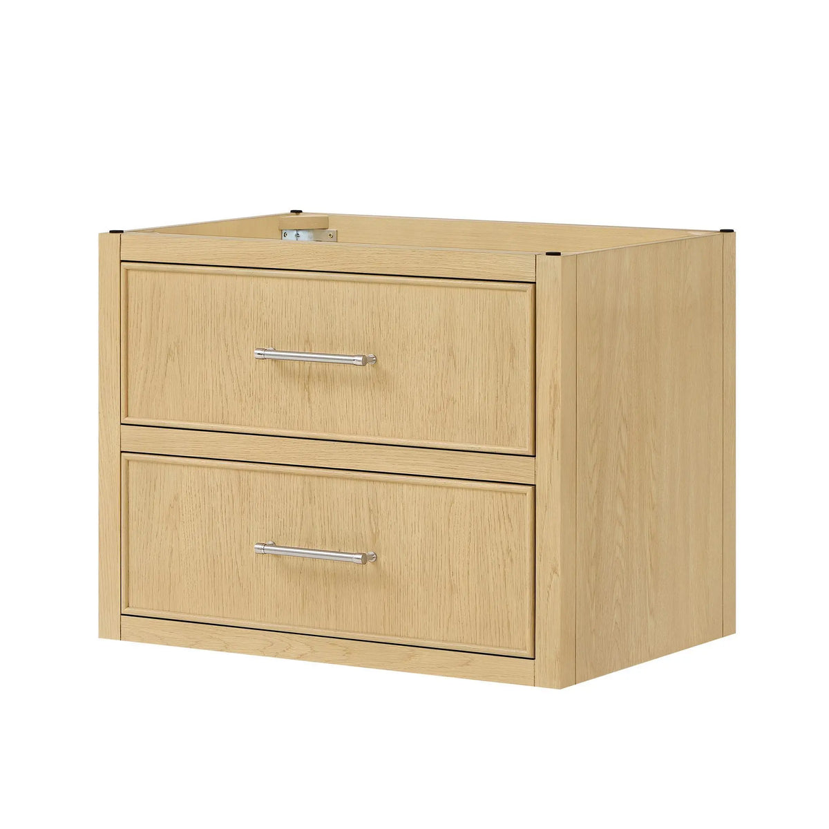 30" Isola Single Wall Mounted Bathroom Vanity Scandinavian Oak Brushed Nickel Trim by wyndham View 20