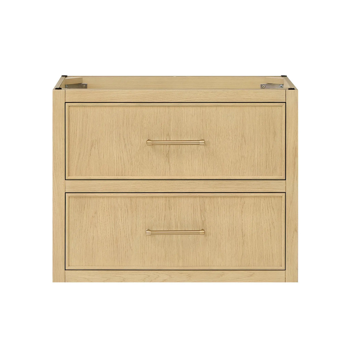 30" Isola Single Wall Mounted Bathroom Vanity Scandinavian Oak Satin Bronze Trim by wyndham View 17