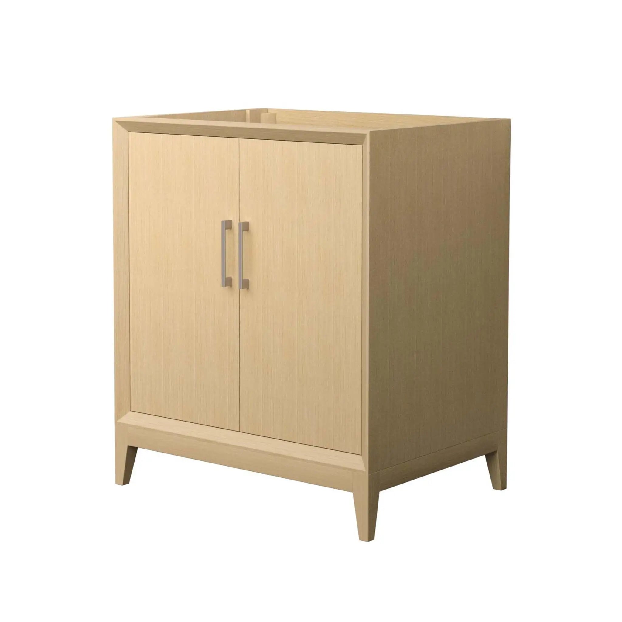 30" Janna Single Bathroom Vanity in White Oak with Brushed Nickel Trim by Wyndham