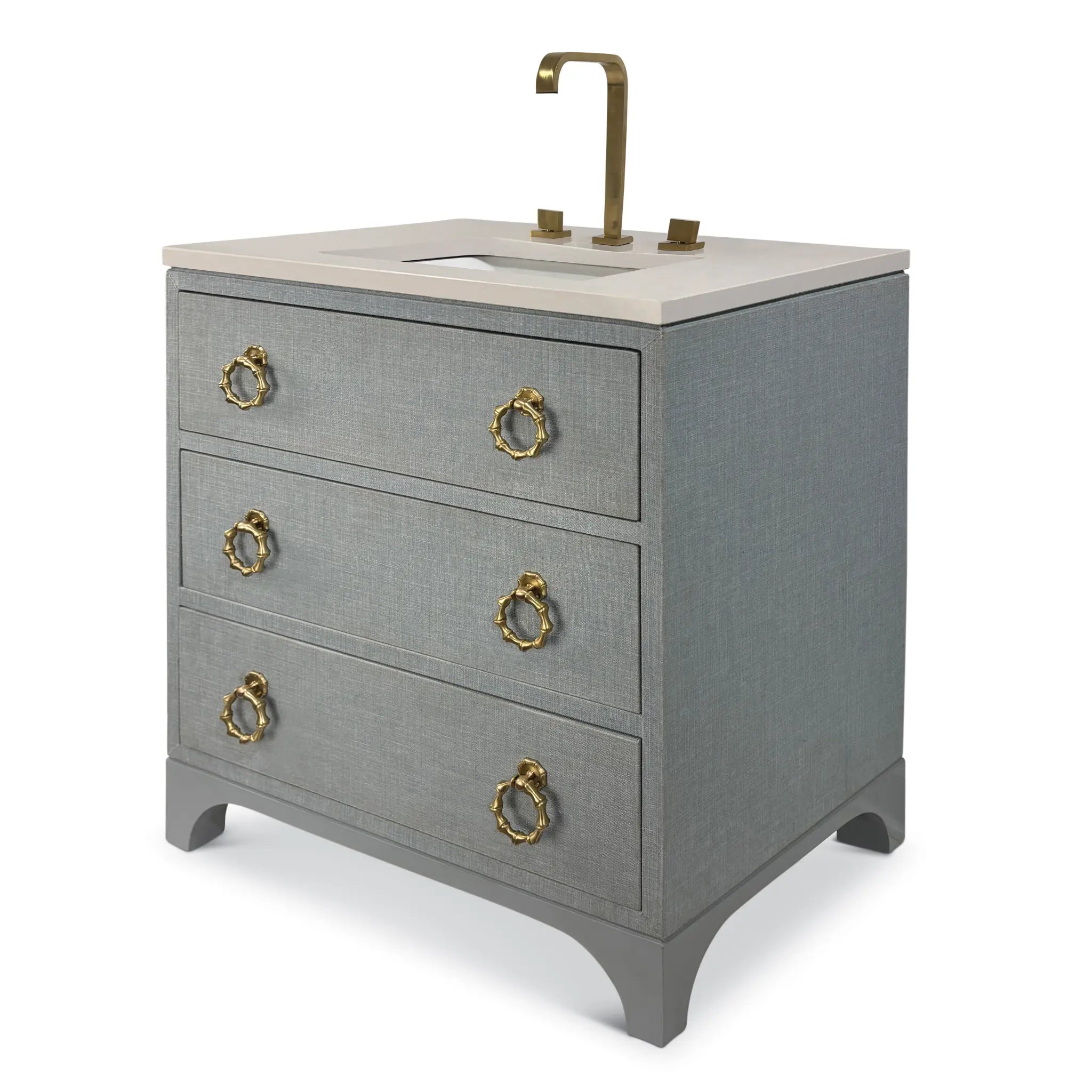 30" Lancaster Medium Sink Chest - Light Blue by Ambella Home image 1