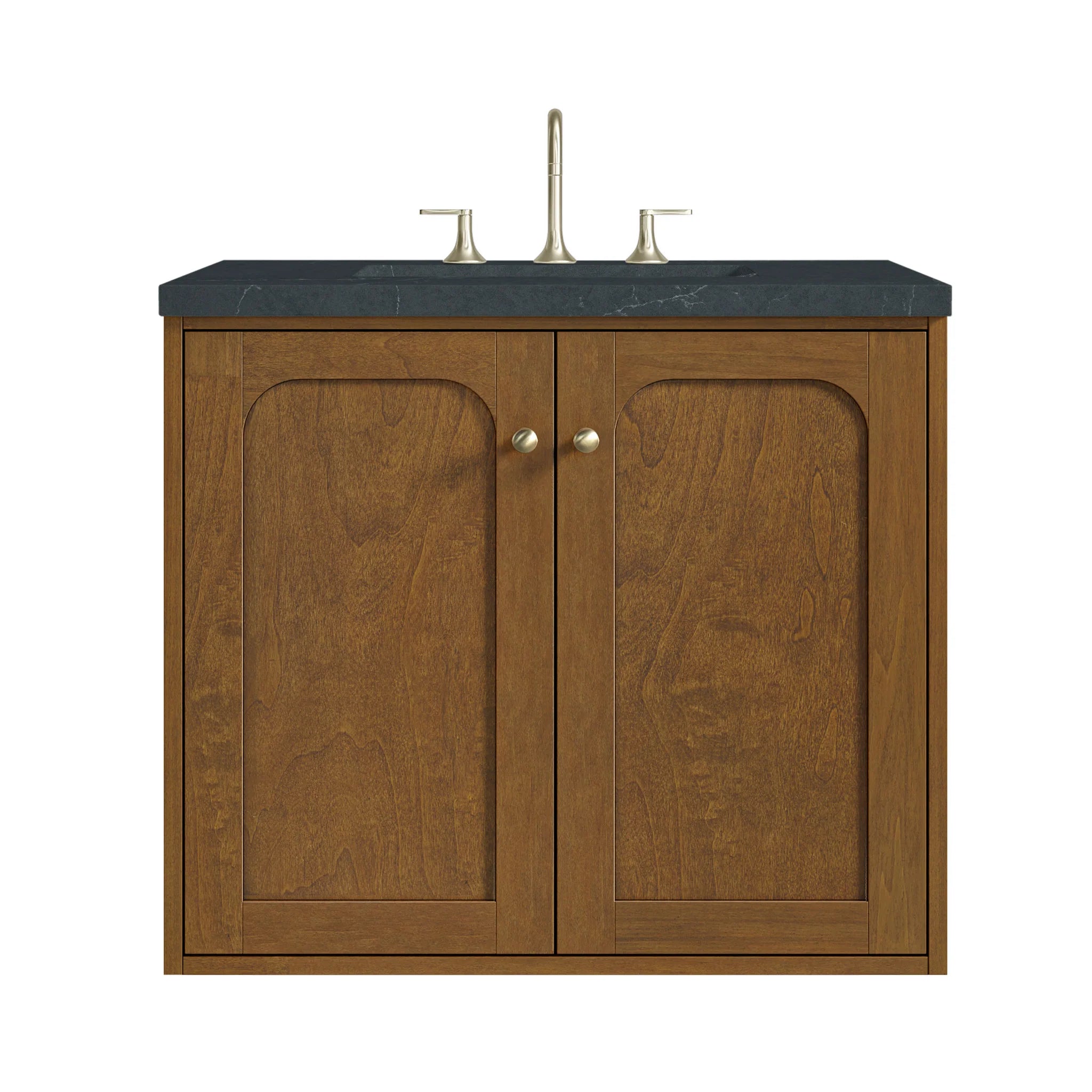 30" Laurent Single Vanity in Honey Oak by James Martin Vanities-Charcoal Soapstone Silestone 1