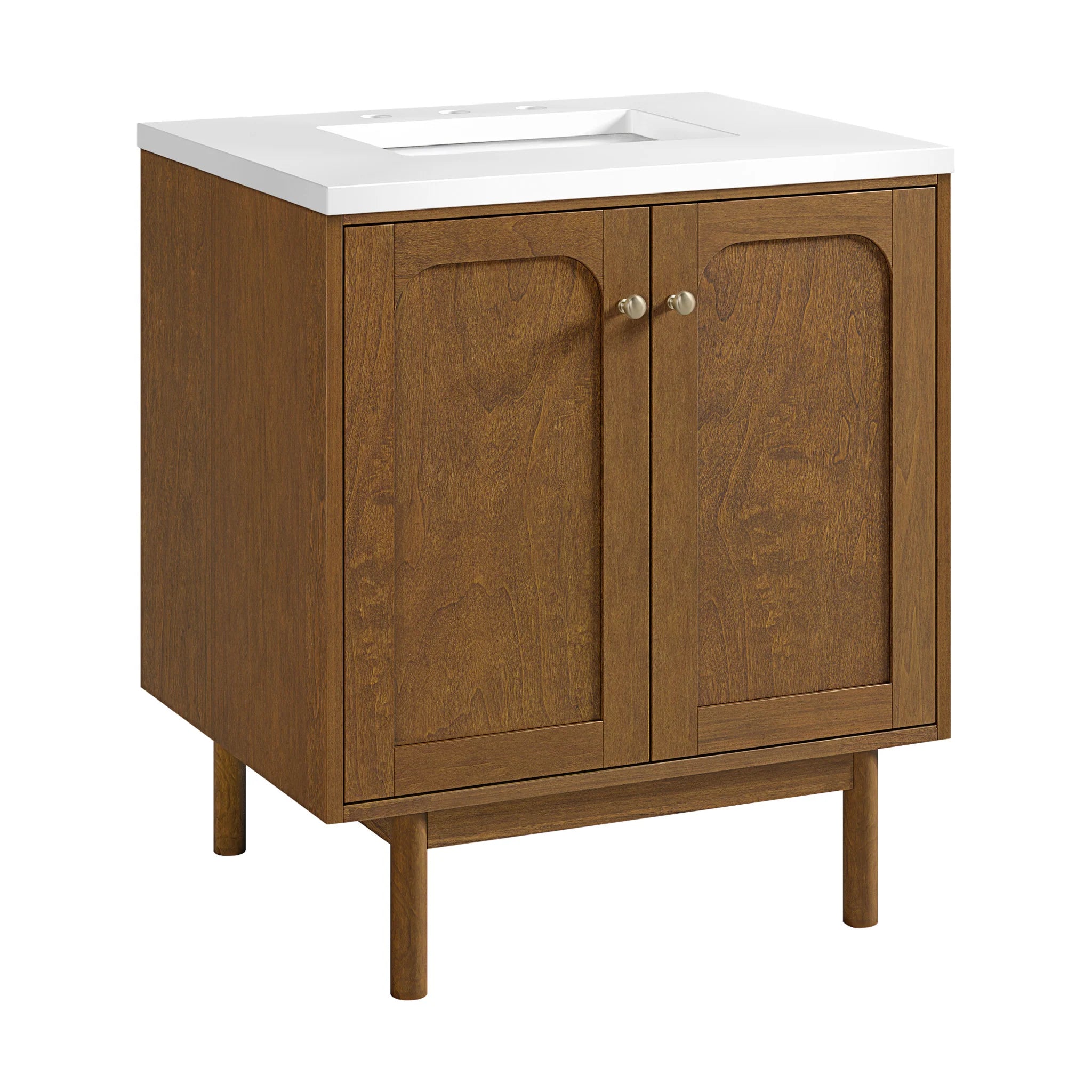 30" Laurent Single Vanity in Honey Oak by James Martin Vanities-White Zeus Silestone 21