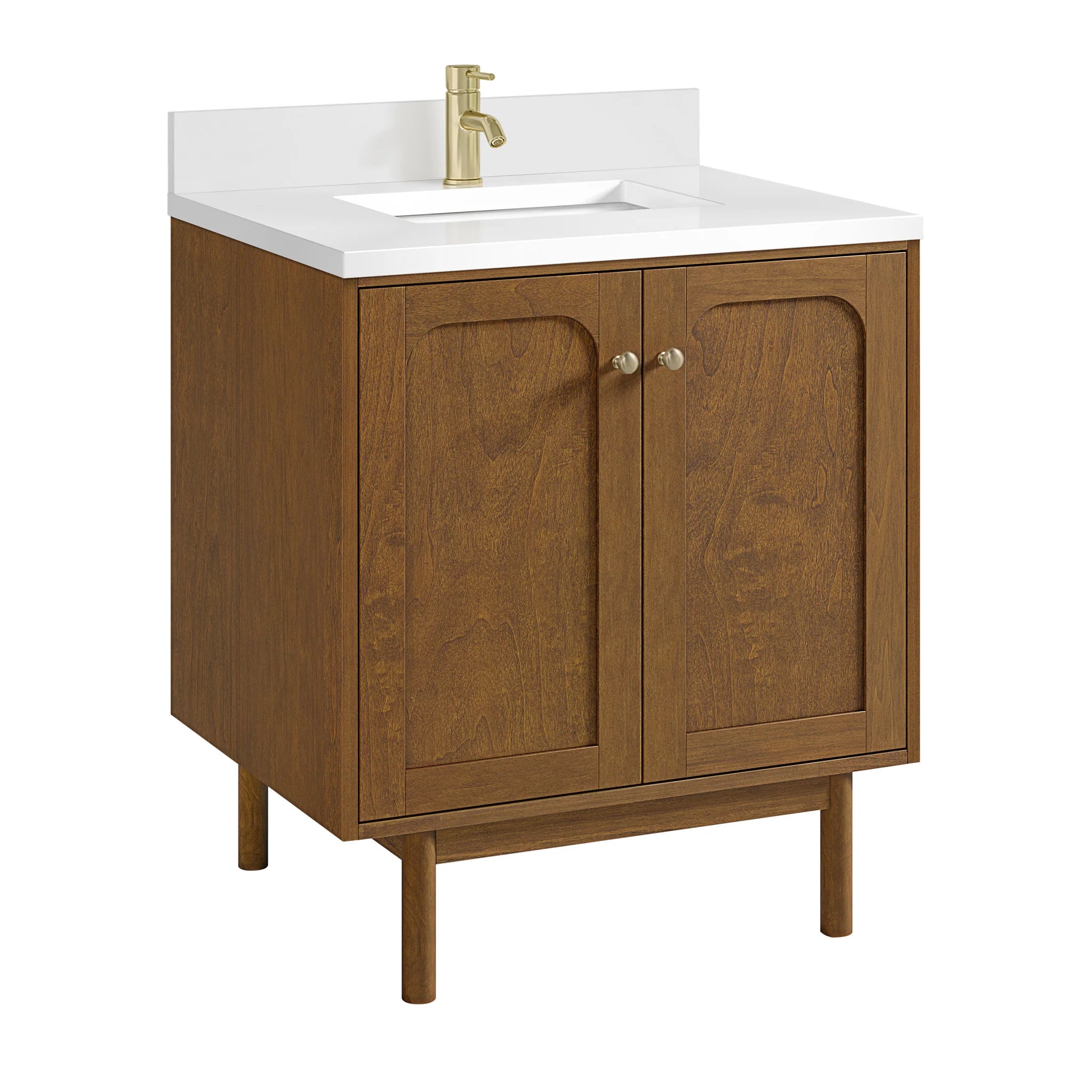 30" Laurent Single Vanity in Honey Oak by James Martin Vanities-White Zeus Silestone & Backsplash 14